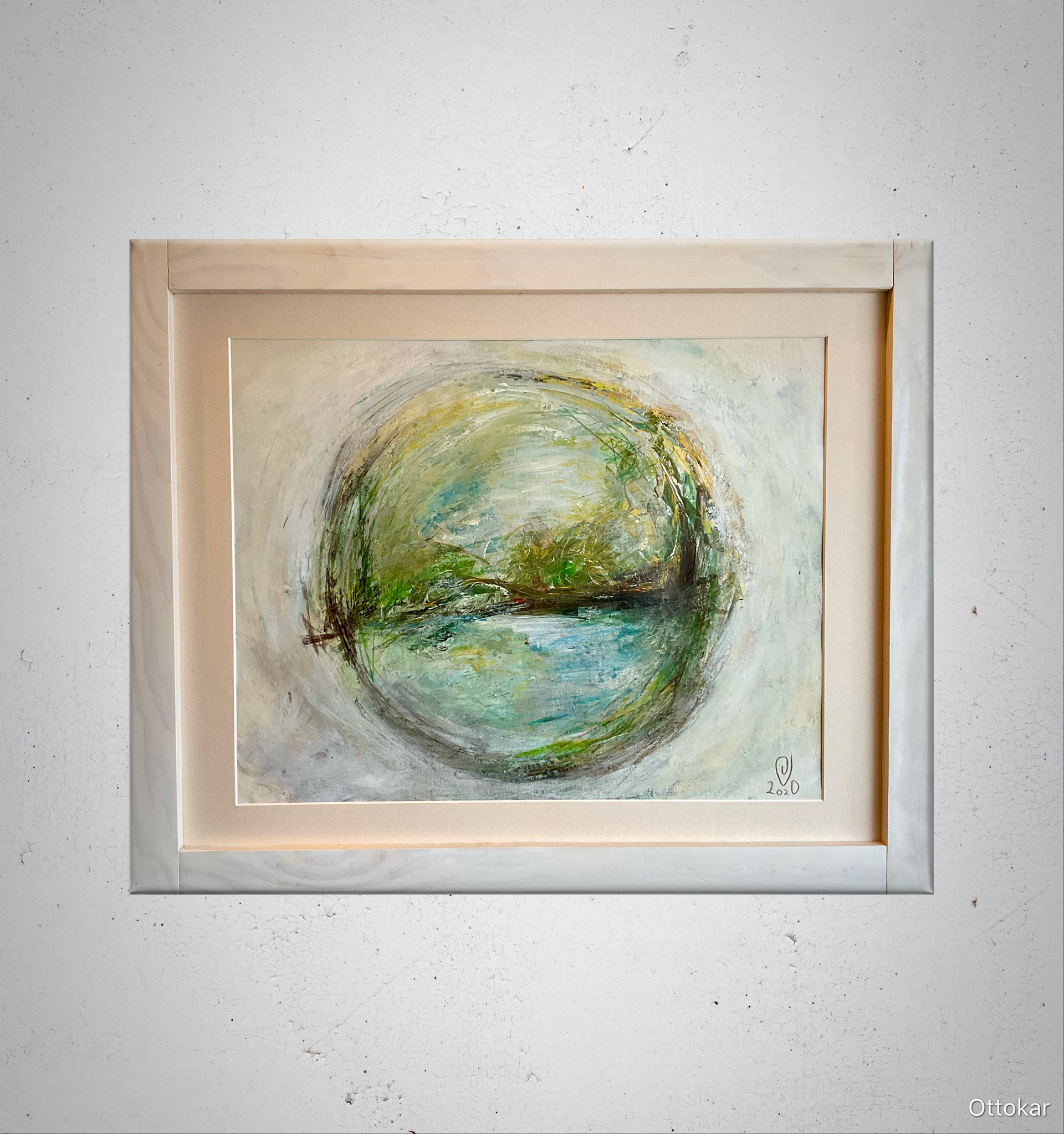 "Matk" 2020; akrüül, värvipliiats; mõõdud: 71 x 57,5 cm (koos puitraamiga); hind: 350.- eur