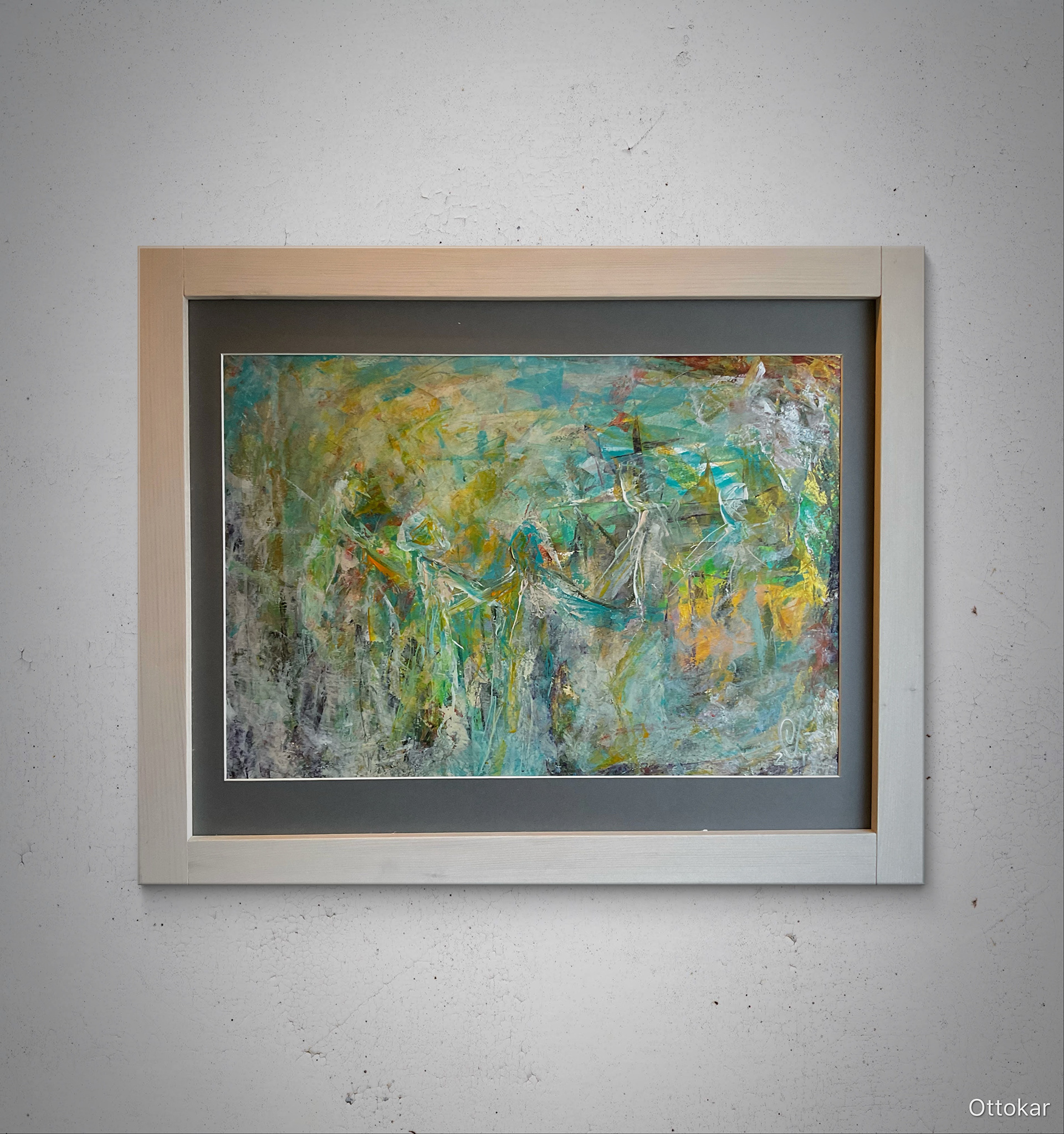 "Töö" 2021; akrüül; mõõdud: 71 x 57,5 cm; hind: 350.- eur