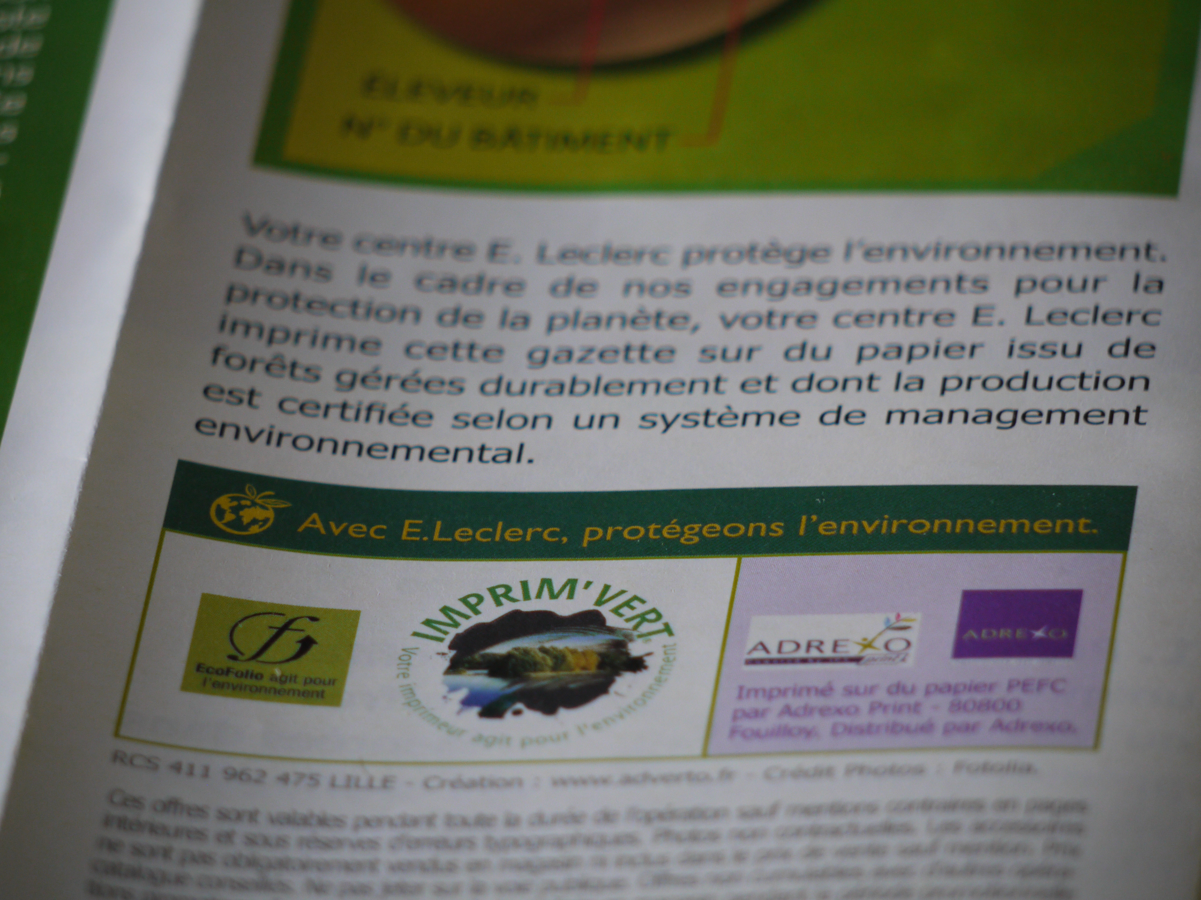 Papier recyclé, Imprimeur Imprim'vert