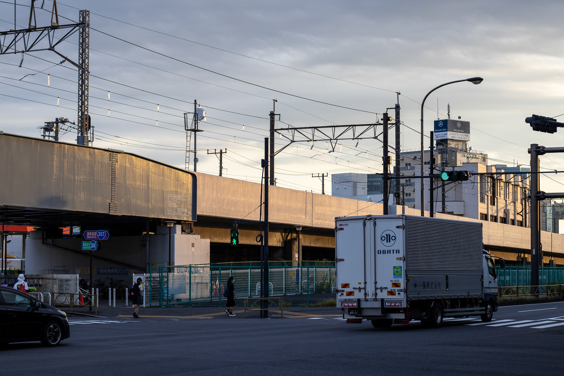 Outside Shinonome Station.
