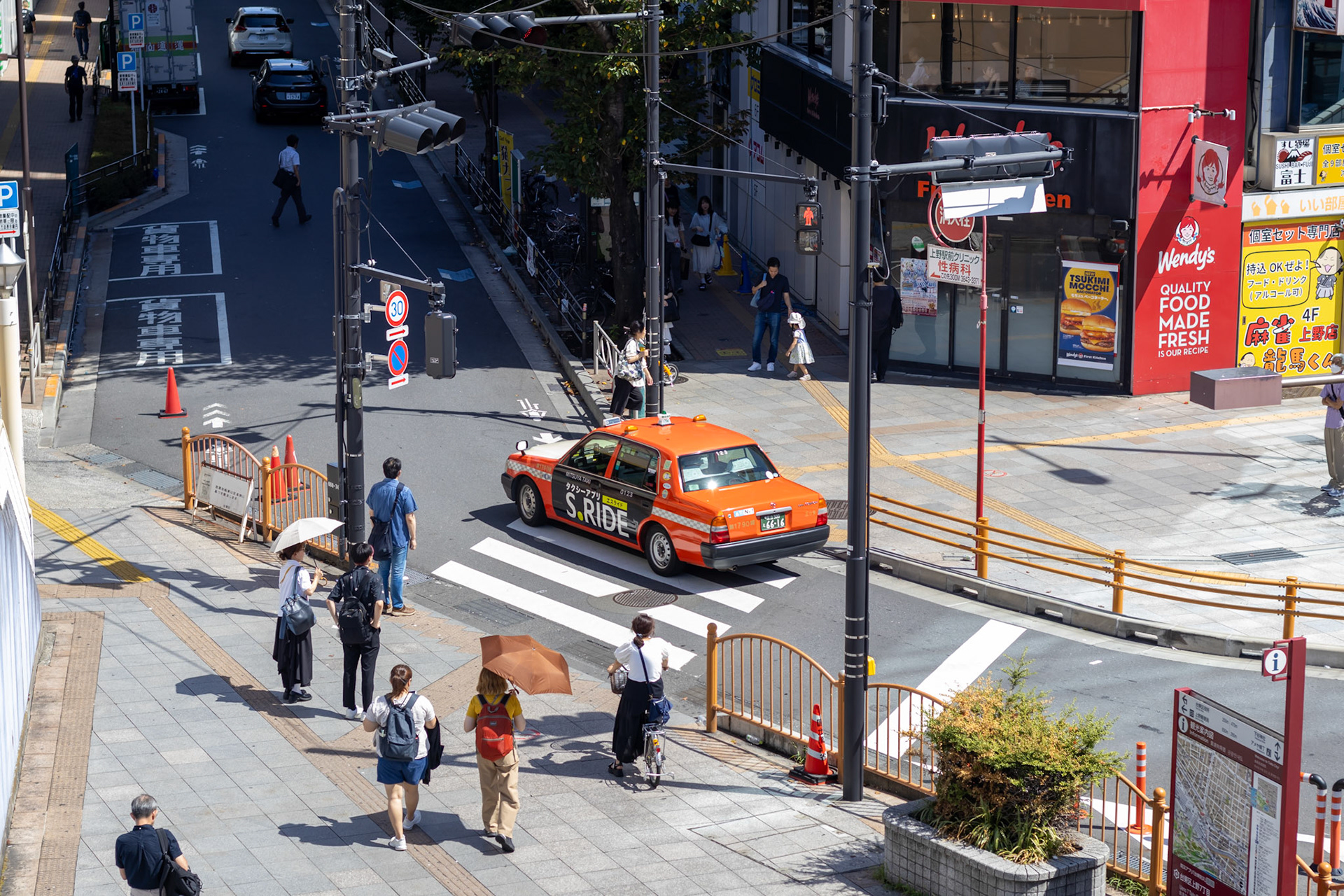 From Ueno Station. The Toyota Comfort used as taxis are always a nice sight.