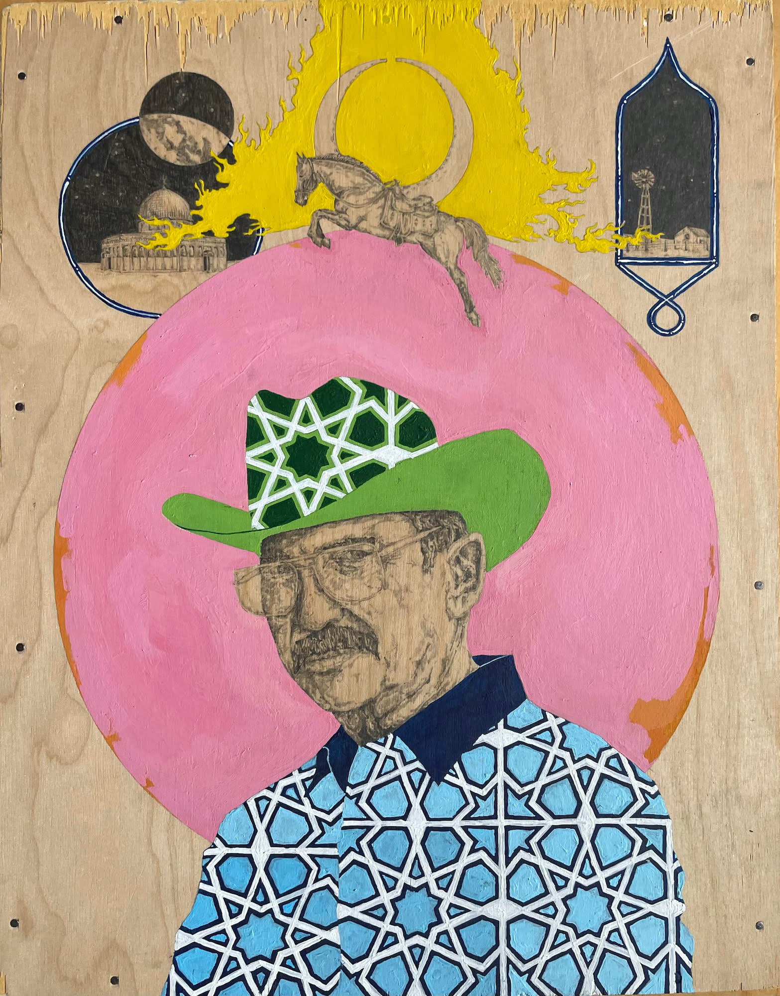 Cyrus and the Night Journey | Painting (acrylic and graphite), 2025