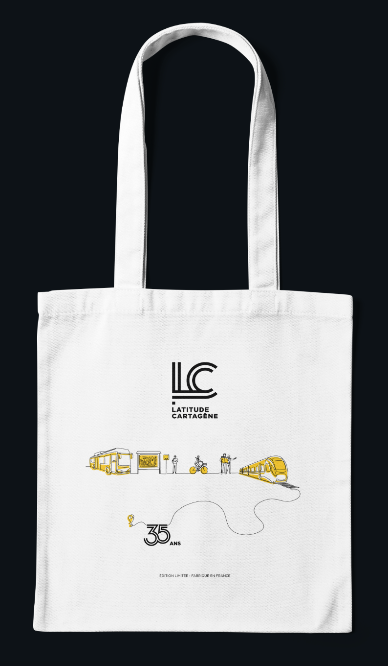 Prototype tote bag 35 ans Latitude-Cartagène