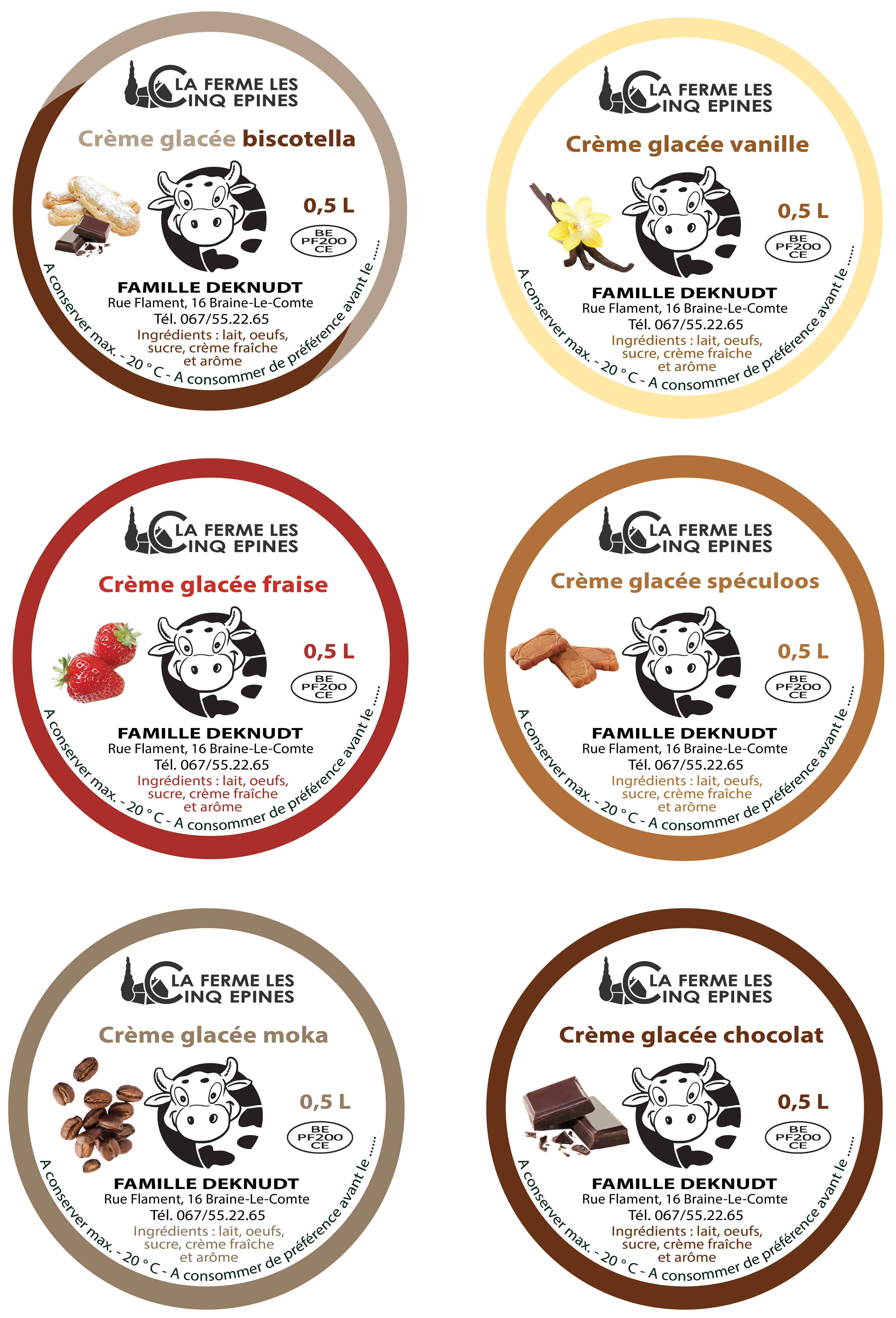création du dessin et mise en page étiquettes glace