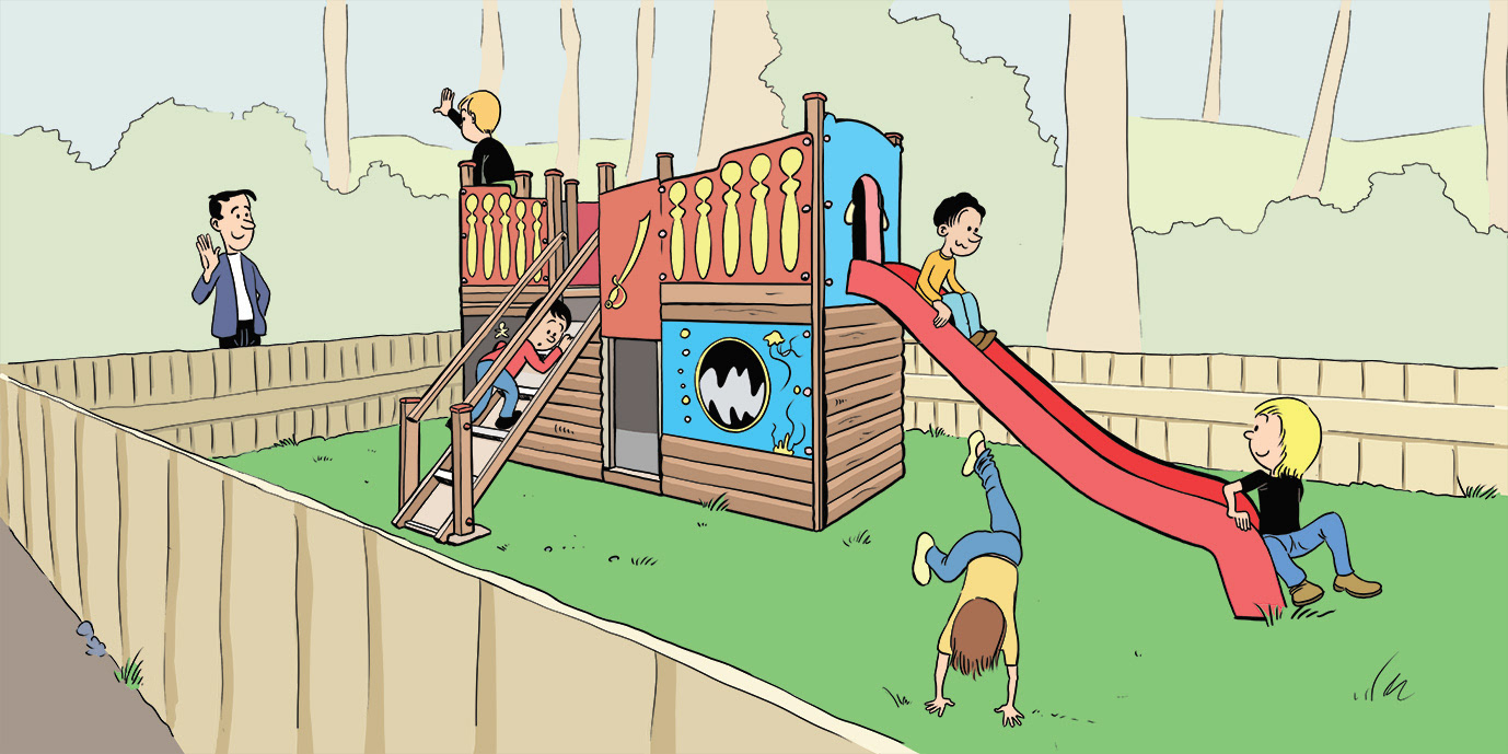 Dessin pour un parc enfant pour la commune de Quévy