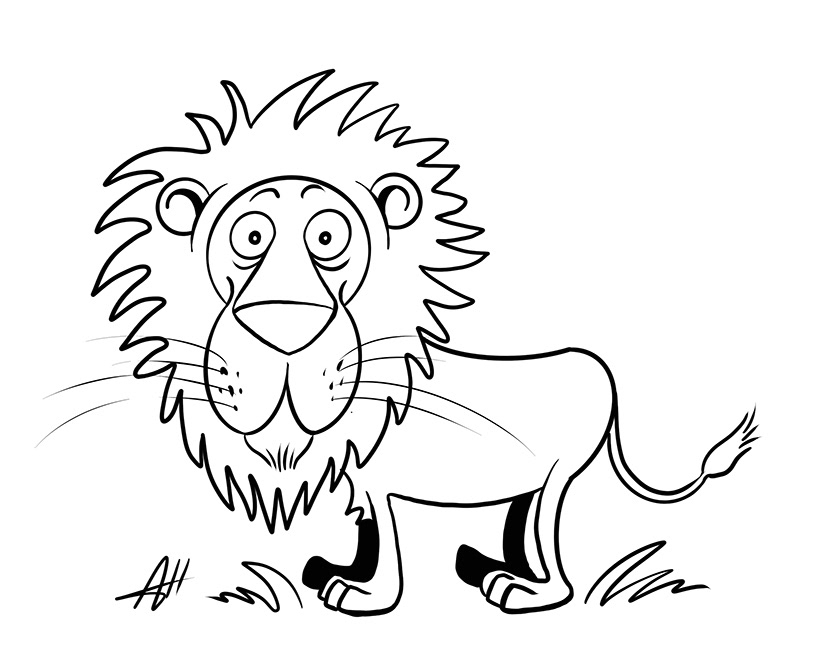 dessin lion Ah