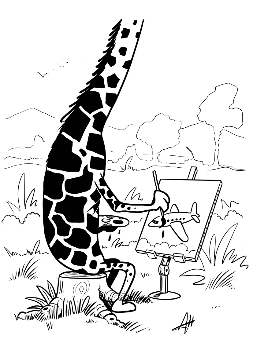 Dessin girafe Ah