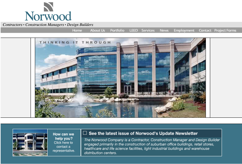 Norwood construction website design and animation