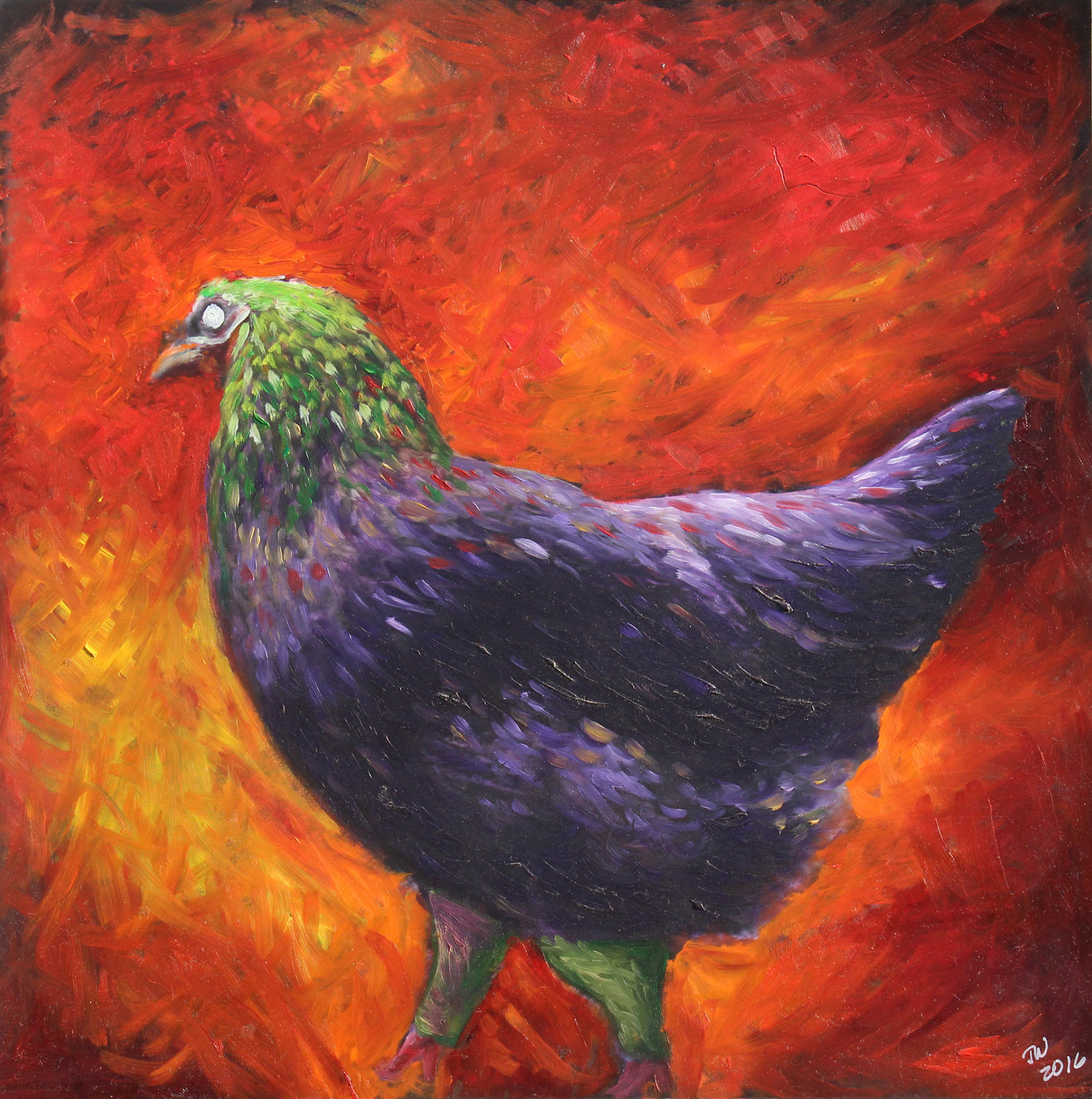 "Factory Souls #1" Oil on photo 12' x 12"