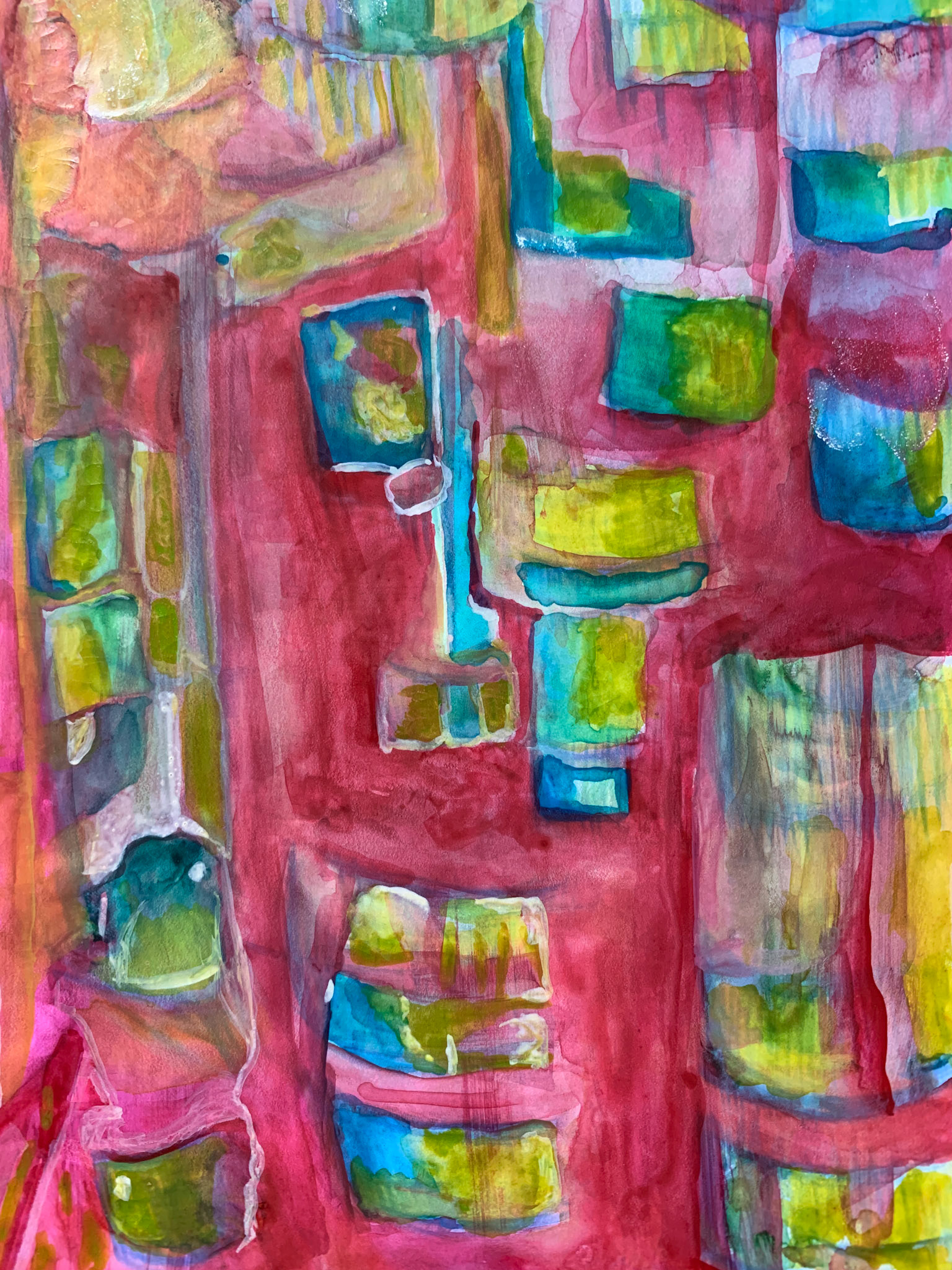 "Through You" Watercolor on stone paper 6" x 8"