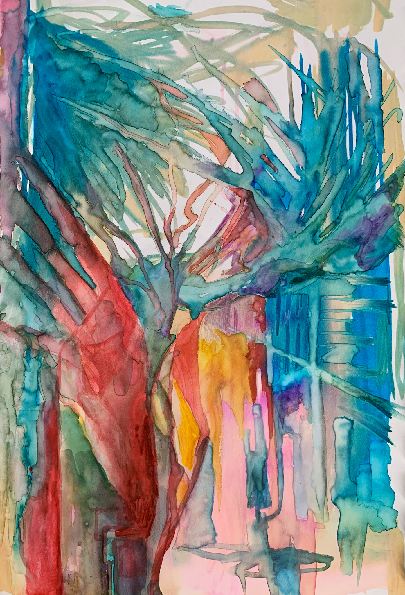 "Ethereal Standing" Watercolor on stone paper 6" x 8"