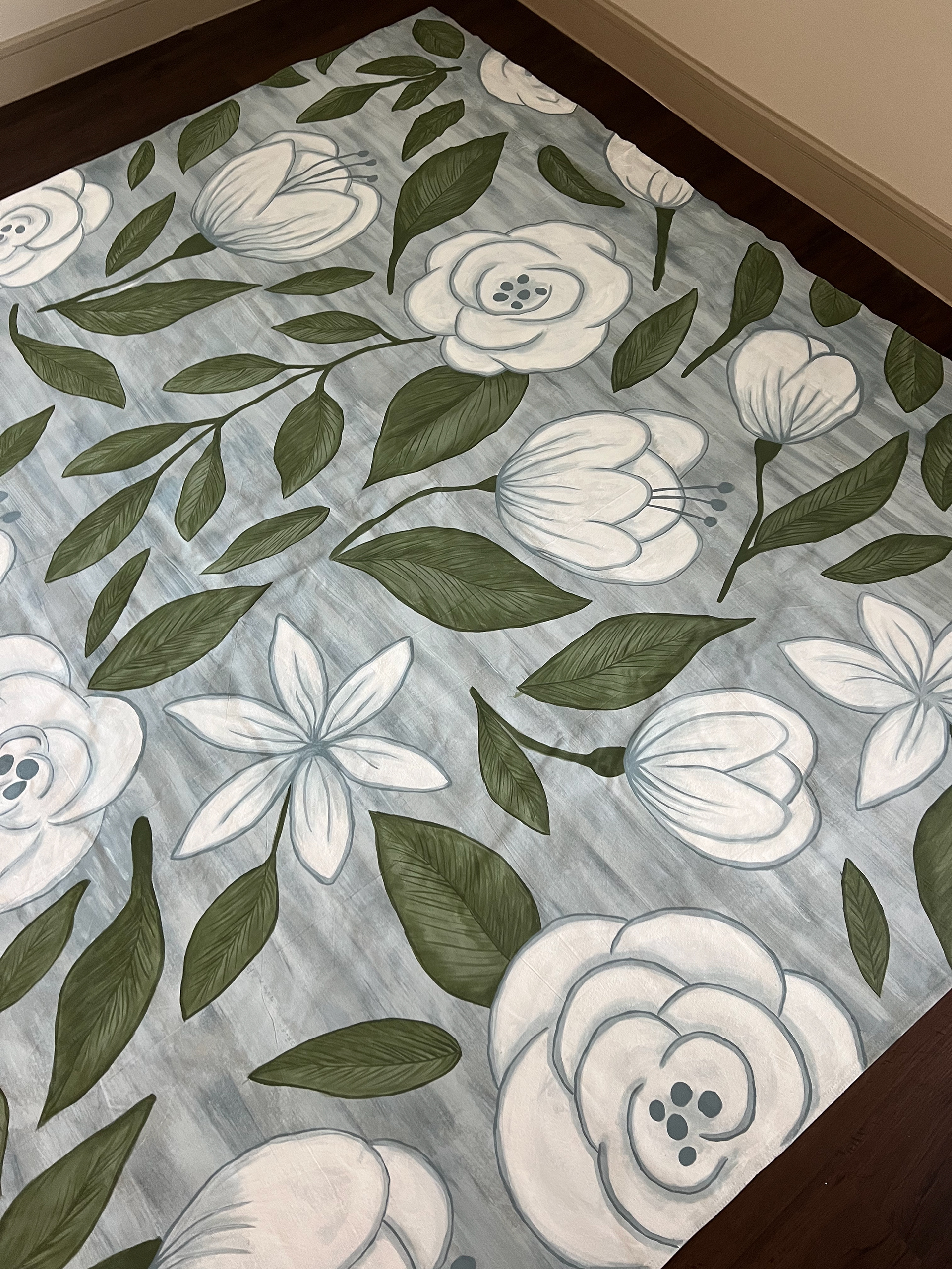Commissioned 9' x 12' handpainted wedding decor backdrop - 2022