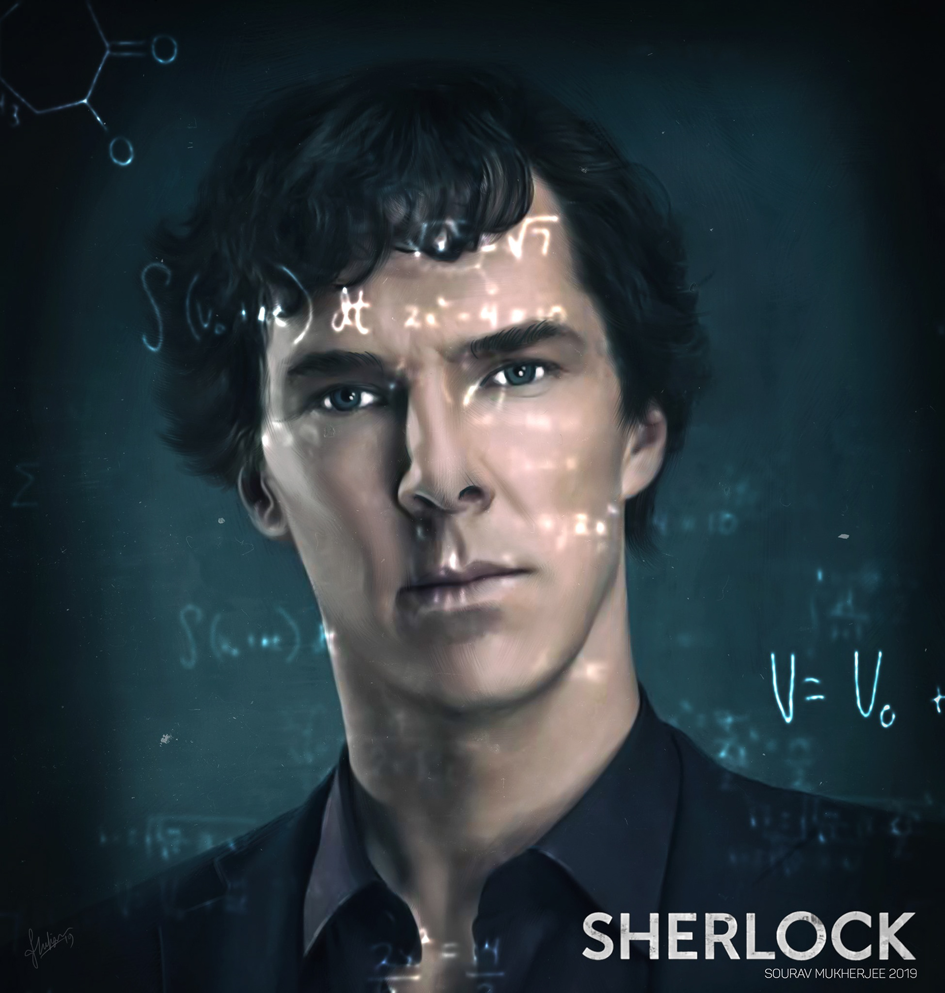 Portrait of Benedict Cumberbatch from Sherlock