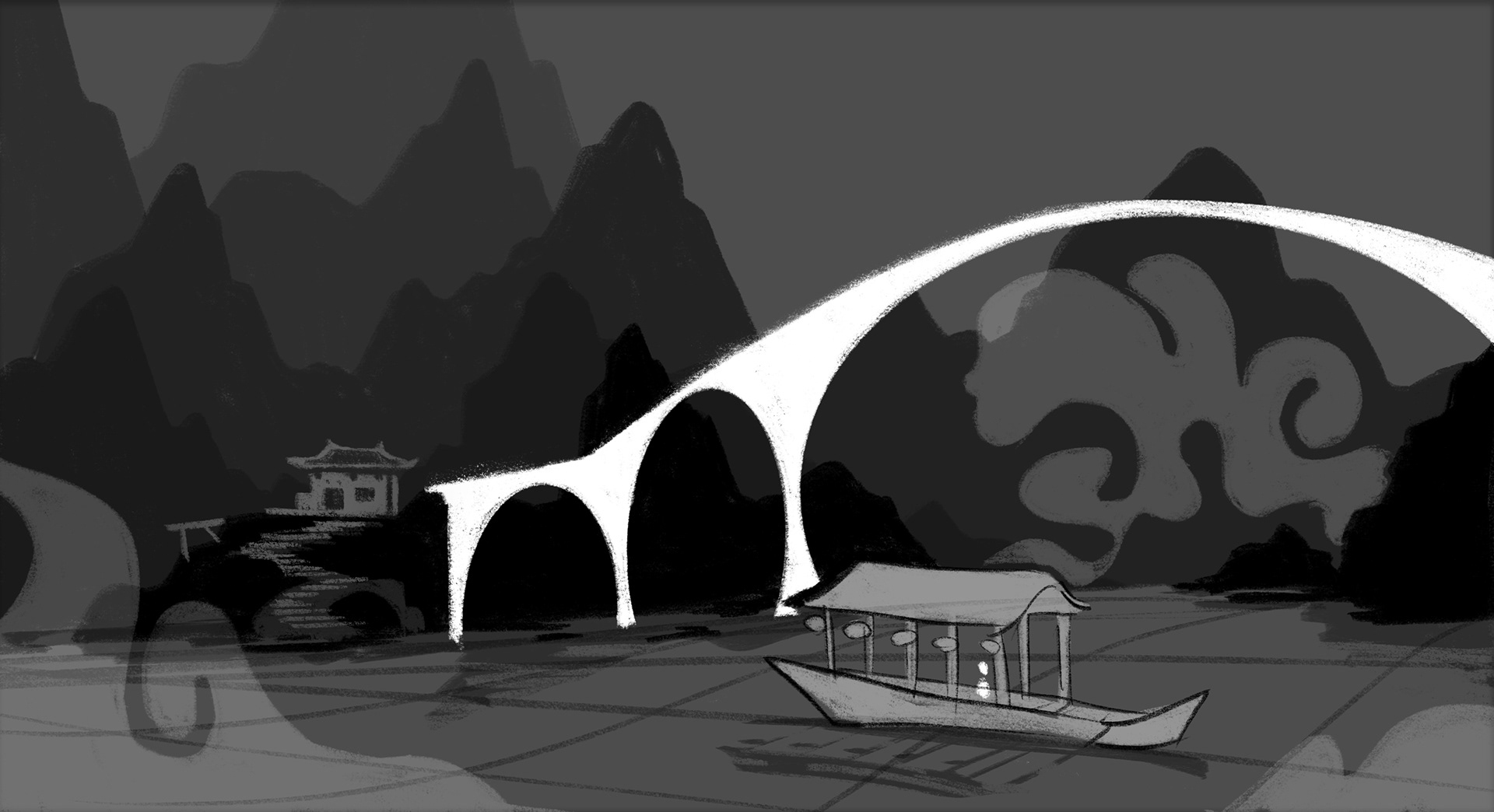 Sailing past the Naihe Bridge