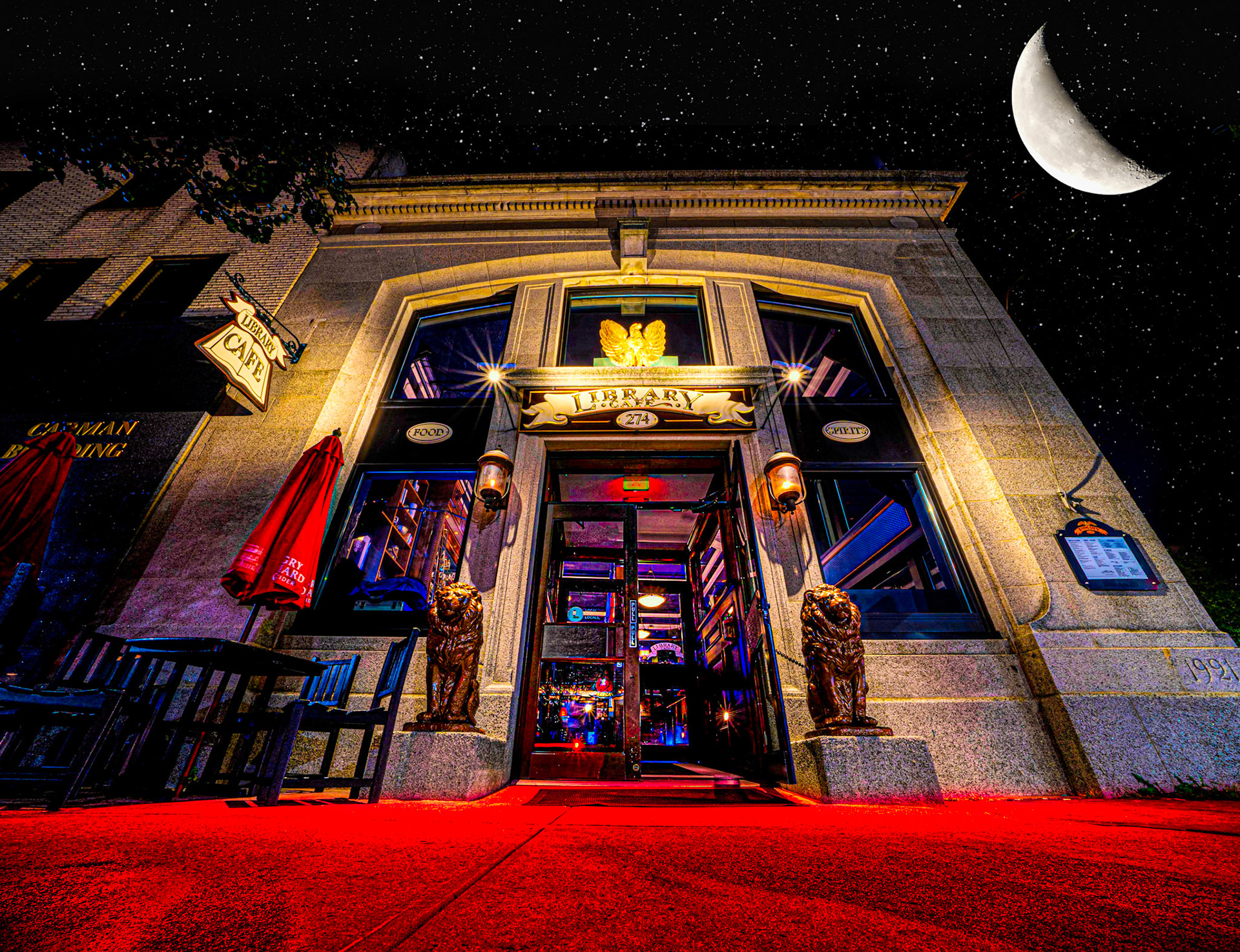 The Library Cafe located at 274 Main Street, Farmingdale, NYFormerly the Farmingdale Public Library, entices guests to enjoy "storybooks" of American fare and endless cocktails. Enjoy the sophisticated yet casual atmosphere on Main Street in Farmingdale with an approachable pub menuIf You Like What You See Please Follow Me!Prints and Images available#NotYourAvgPhotoJoeAlso Follow @notyouravgjoe#madewithplatypod#speakeasy #cocktails #whiskey #cocktailbar #craftcocktails #mixology #bartender #cocktail #whisky#icecream #dessert #food #foodporn #chocolate #yummy #sweet #tasty #cake #coffee #foodstagram #icecreamlove #helado #sweets #icecreamlover #ice #icecreamtime