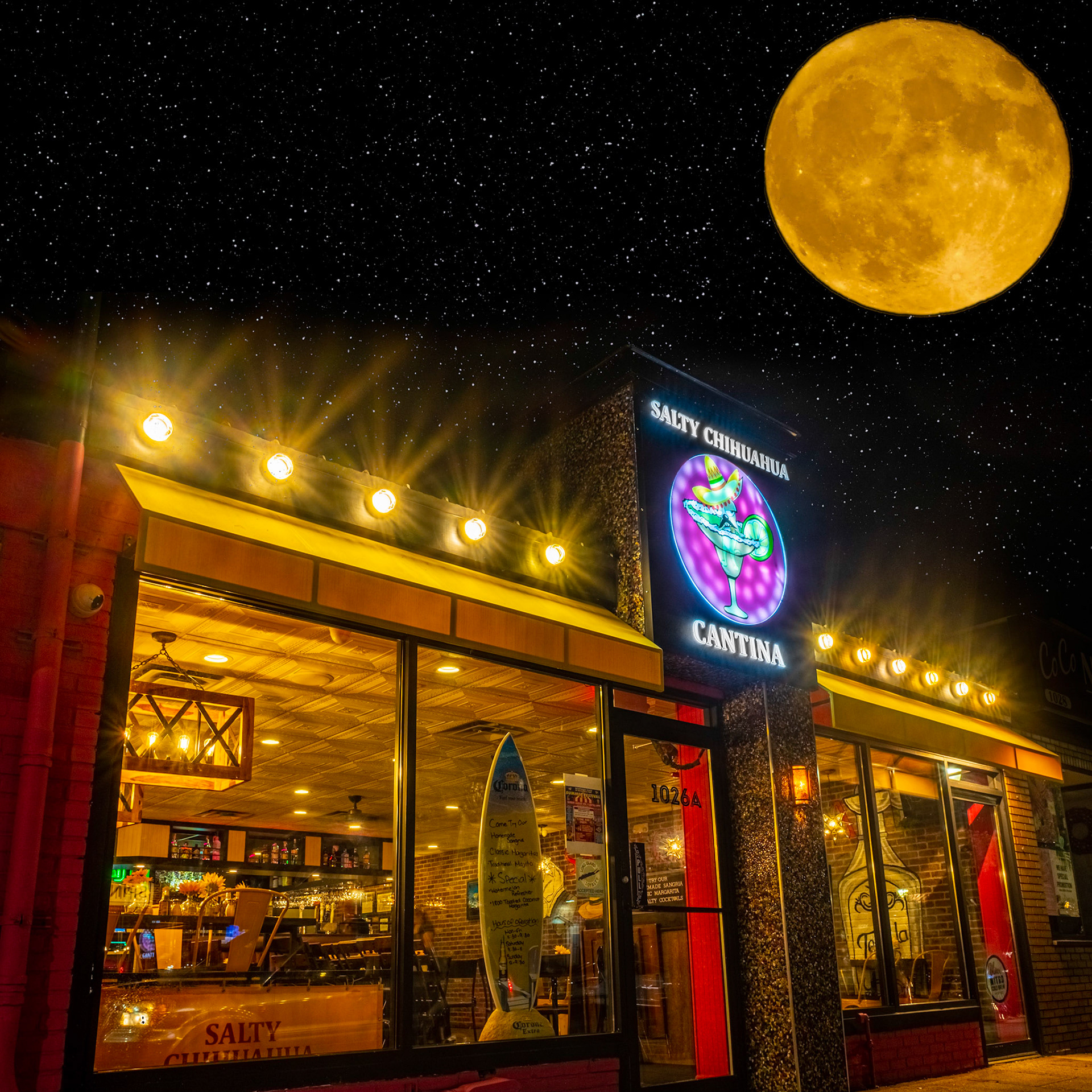 The Salty Chihuahua Cantina is a new Mexican food and drink place located at 1026 Park Blvd, Massapequa Park, NY 11762There menu has a wide variety of Tacos and Enchiladas but the Desert menu really peaks my interest with items like Pina Colada Cheese Cake and Key Lime Pie.Spice up your night at Salty Chihuahua eat in or take out 516-809-9631If You Like What You See Please Follow Me!Prints and Images available#NotYourAvgPhotoJoe#NeonAtNight@notyouravgjoe@notyouravgjoe.neon#mexicanfood #tacos #foodie #comidamexicana #mexico #instafood #mexican #guacamole #burritos #foodstagram #nachos #mexicanrestaurant #foodlover #mexicancuisine #taco #tacotuesday  #losangeles #quesadillas #comida #foodies #burrito #foodgasm