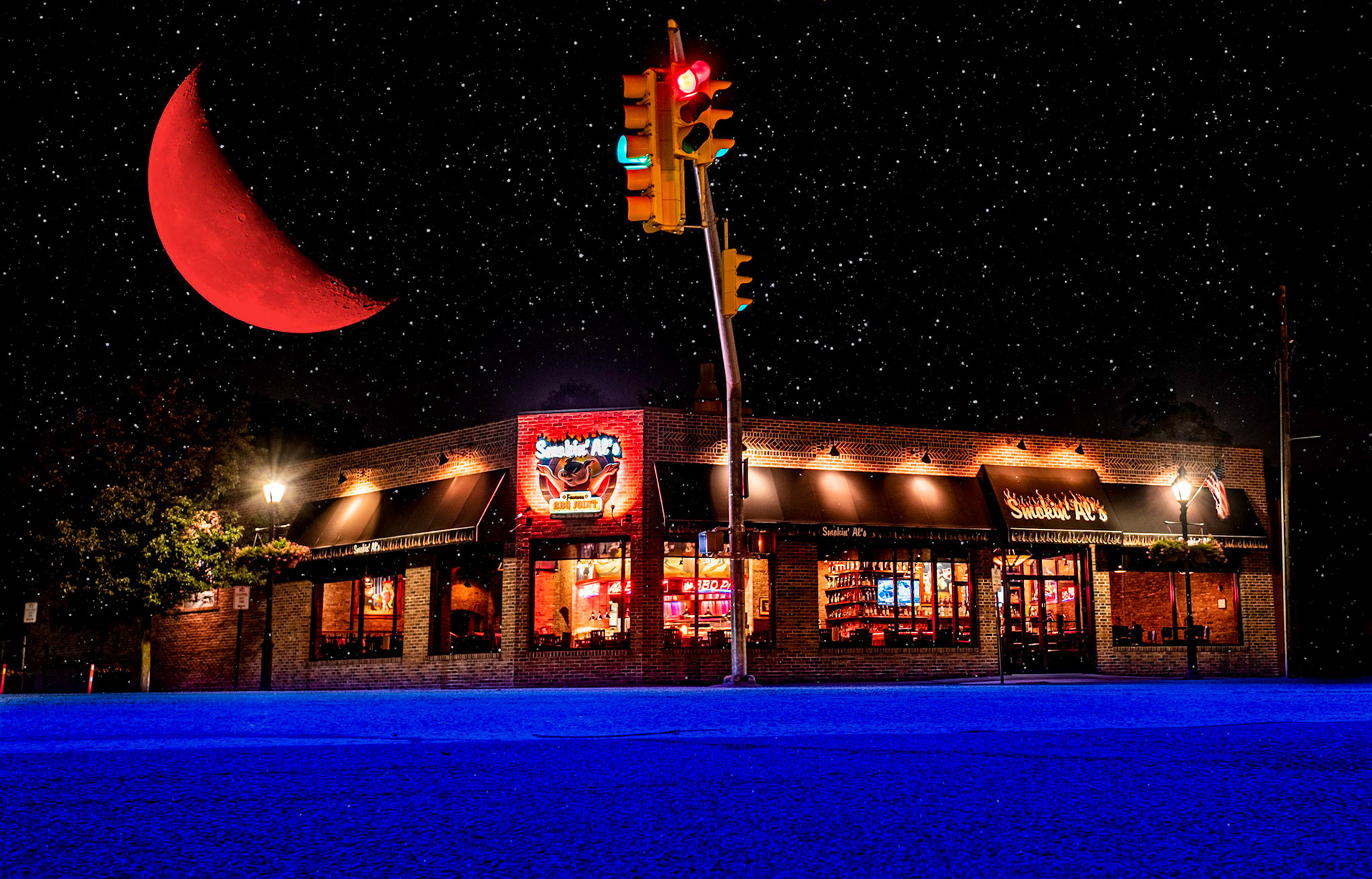 I have been eyeing Smokin’ Als for a few weeks now.  Its located on a very busy Merrick Road in Massapequa Park.Trying to find the right angle, and especially a SAFE spot to take the photos.  Tonight I got my chance and I only had to take 7 shots to get one without cars.4847 Merrick Rd, Massapequa Park, NY 11762(516) 799-4900Smokin’ Al says that he has traveled all over the country searching for great BBQ.  He has developed a style of slow cooking at low temperatures for long periods of time. His BBQ Ribs take up to 6 hours to cook!  Look for the Pink Smoked Ring next time you go.Al must be doing something right because every time I pass, the place is always packed with customers.  I always see a line out the door!#bbq #food #foodporn #barbecue #foodie #grill #instafood #meat #grilling #summer #beef #bbqlovers #chicken #barbeque #steak #delicious #dinner #bbqlife #churrasco #ribs #foodstagram #bbqporn #yummy #brisket #pork #pulledpork If You Like What You See Please Follow Me!Prints and Images available#NotYourAvgPhotoJoe#NeonAtNight@notyouravgjoe@notyouravgjoe.neon