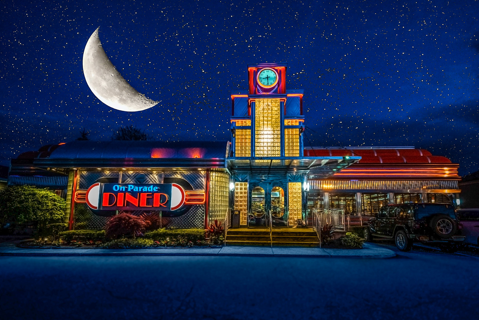 The On Parade Diner is a family owned establishment that has been an icon in Woodbury for over 40 years.As you can see it’t beautifully decorated and I love the retro look.Its located at 7980 Jericho Turnpike Woodbury, NY 11797If You Like What You See Please Follow Me!Prints and Images available#NotYourAvgPhotoJoeFollow @notyouravgjoeFollow @notyouravgjoe.neonFollow @Platypod#MadeWithPlatypod#diner #food #restaurant #lunch #instafood #foodie #dinner #yummy #foodporn #paris #breakfast #cafe #d #cuisine  #foodstagram #dejeuner #manger #pizza #eat #future #foodlover #mangermieux #brasserieparis #mangersain #delicious #coffee