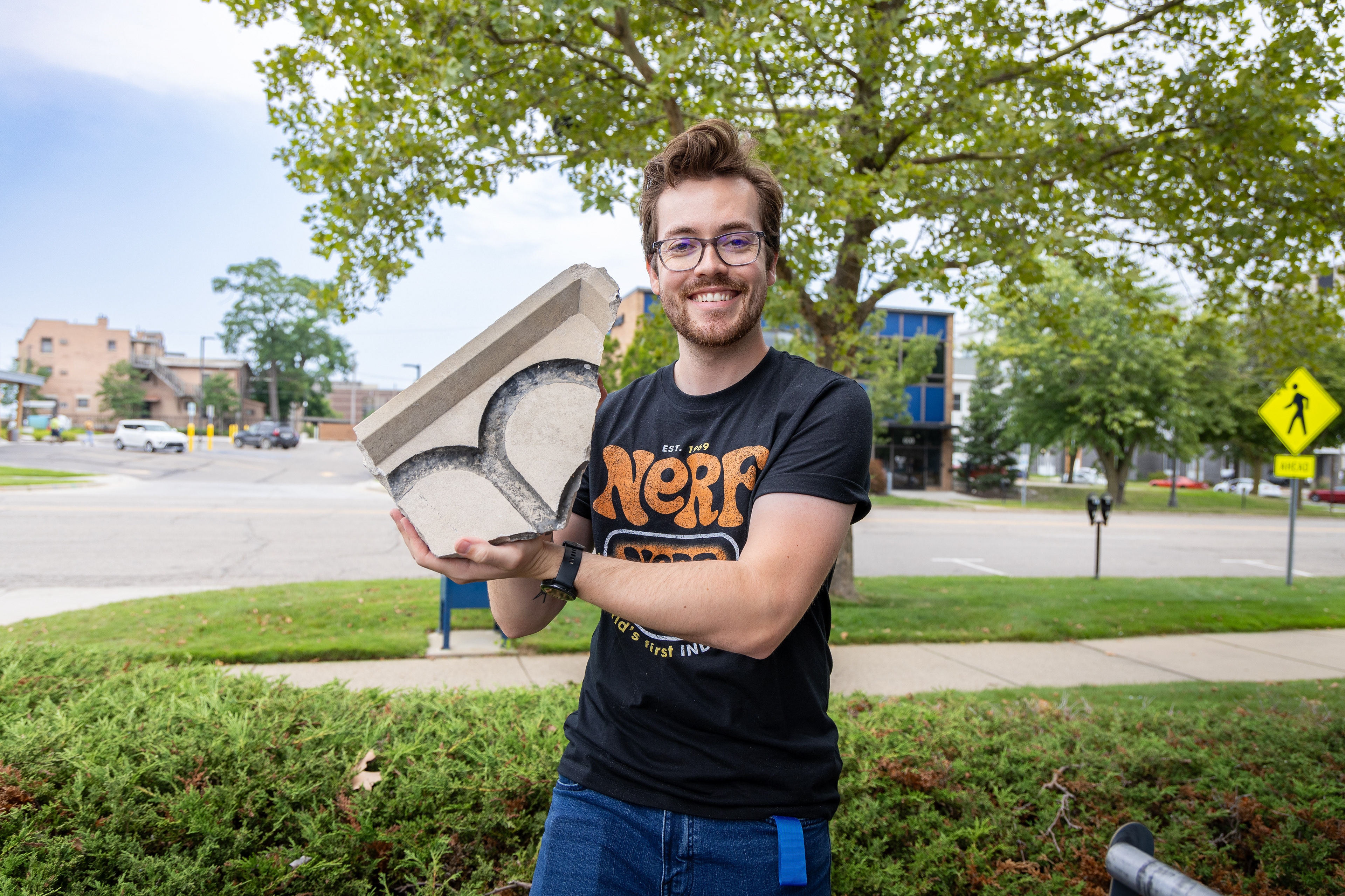 I had the opportunity to take a sledgehammer to our old concrete sign