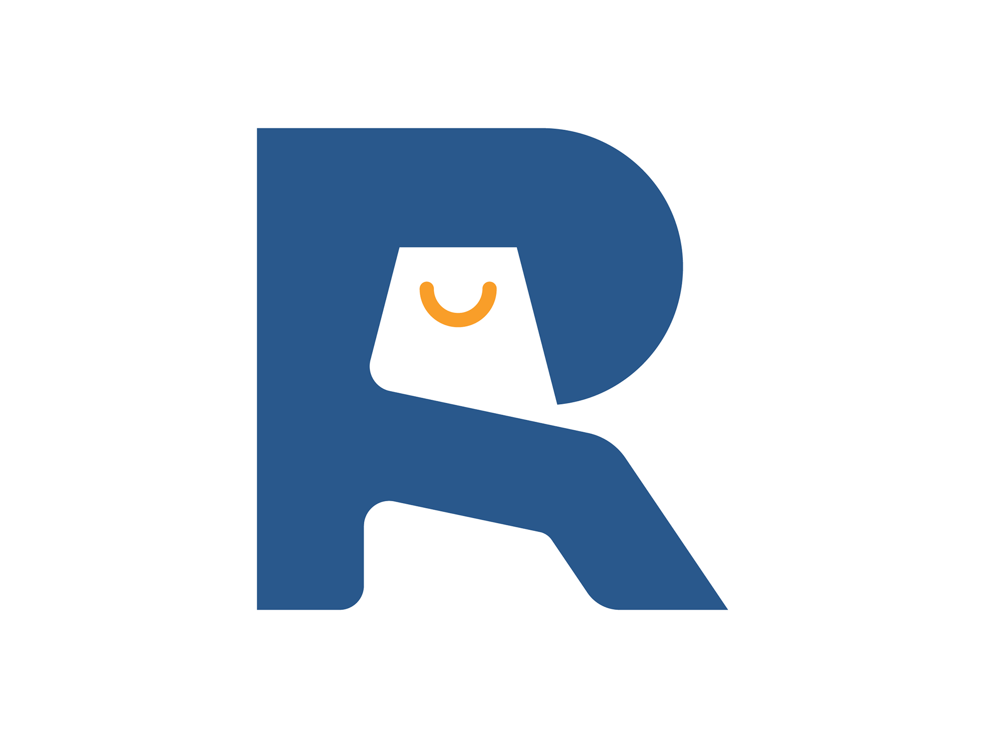 The handle of the bag doubles as a smile