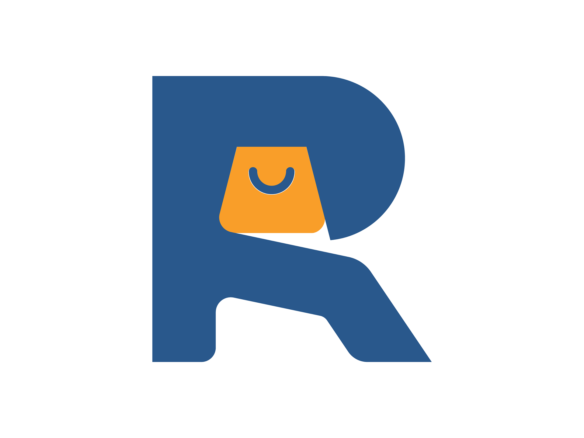 Shopping bag in the negative space