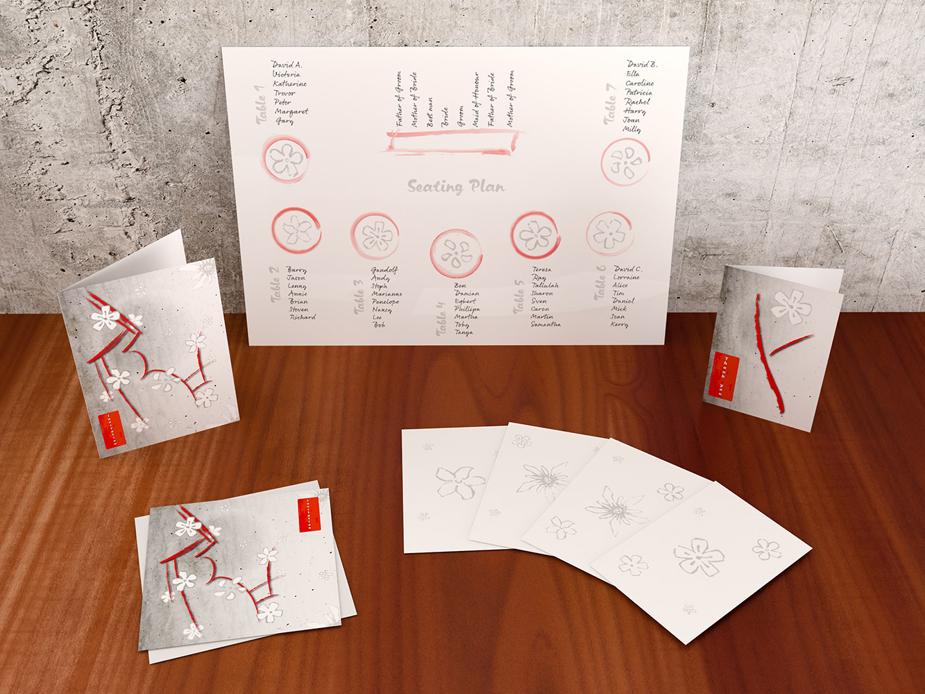 Collection of wedding stationary designs