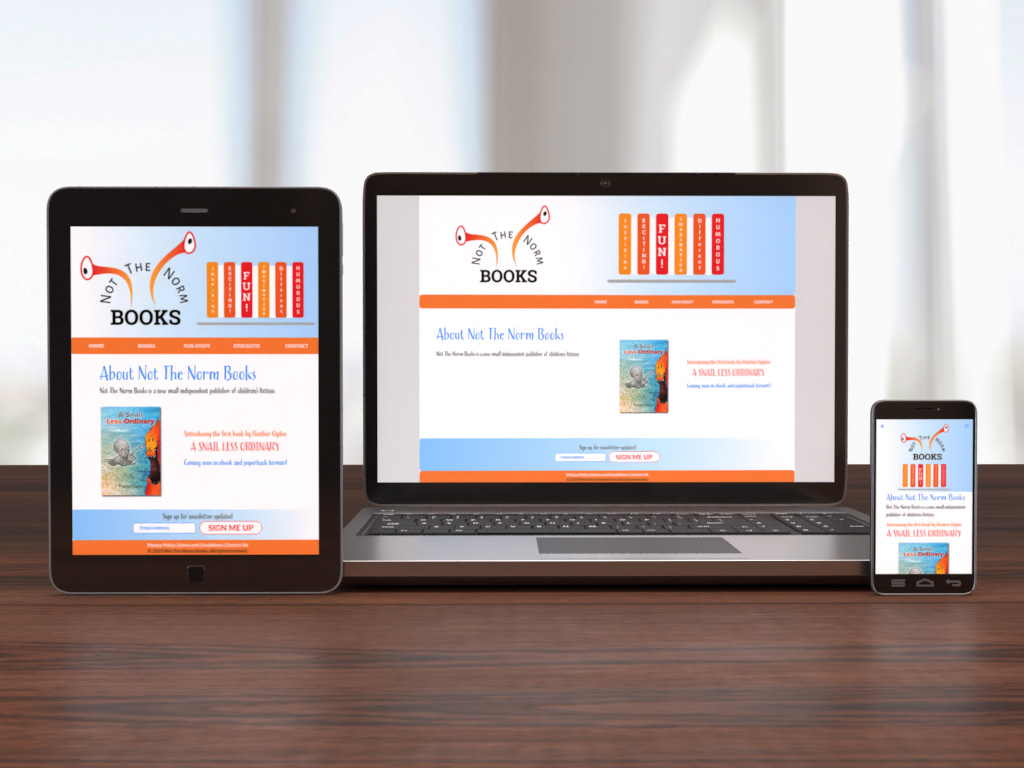 Not The Norm Books' website displayed on different media screens