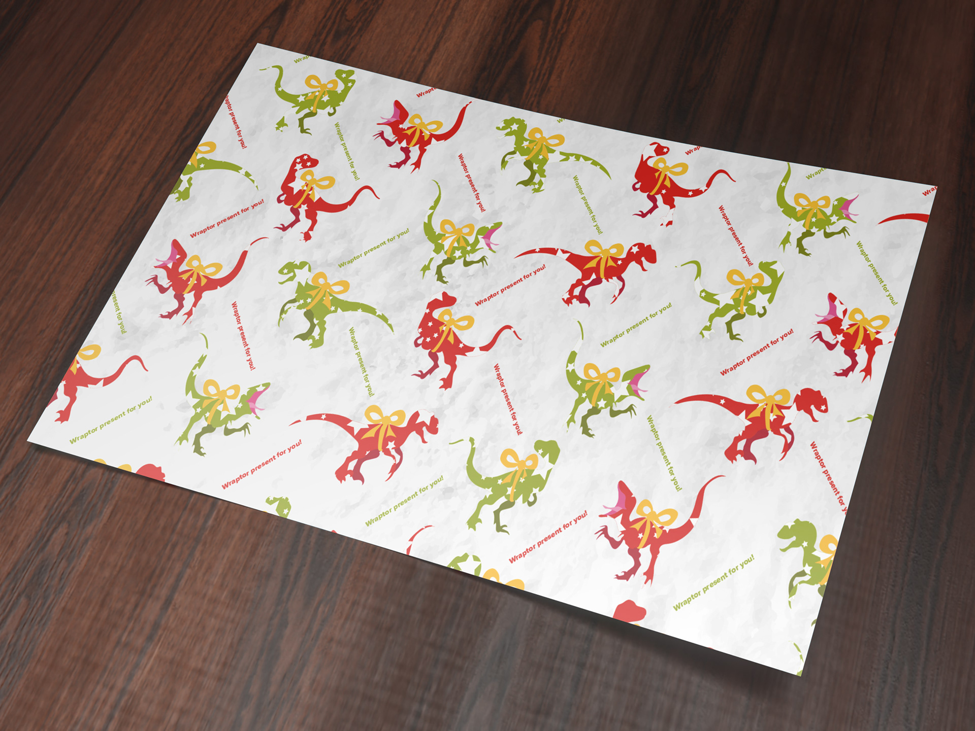 Dino Christmas wrapping paper