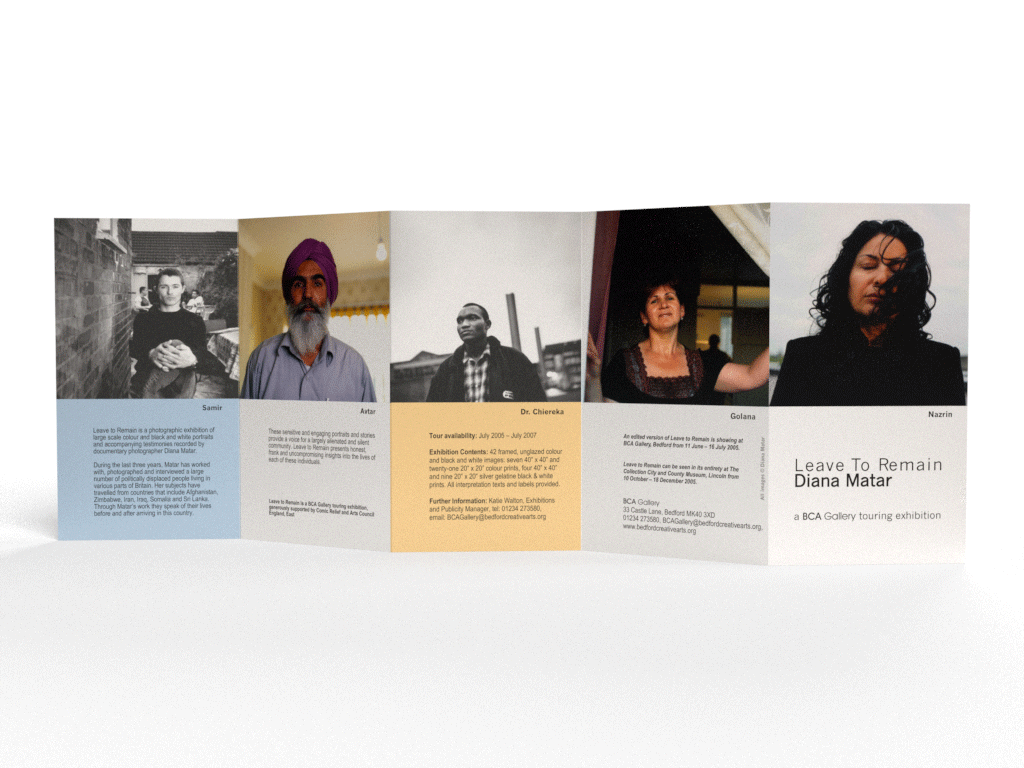 Touring exhibition leaflet exterior