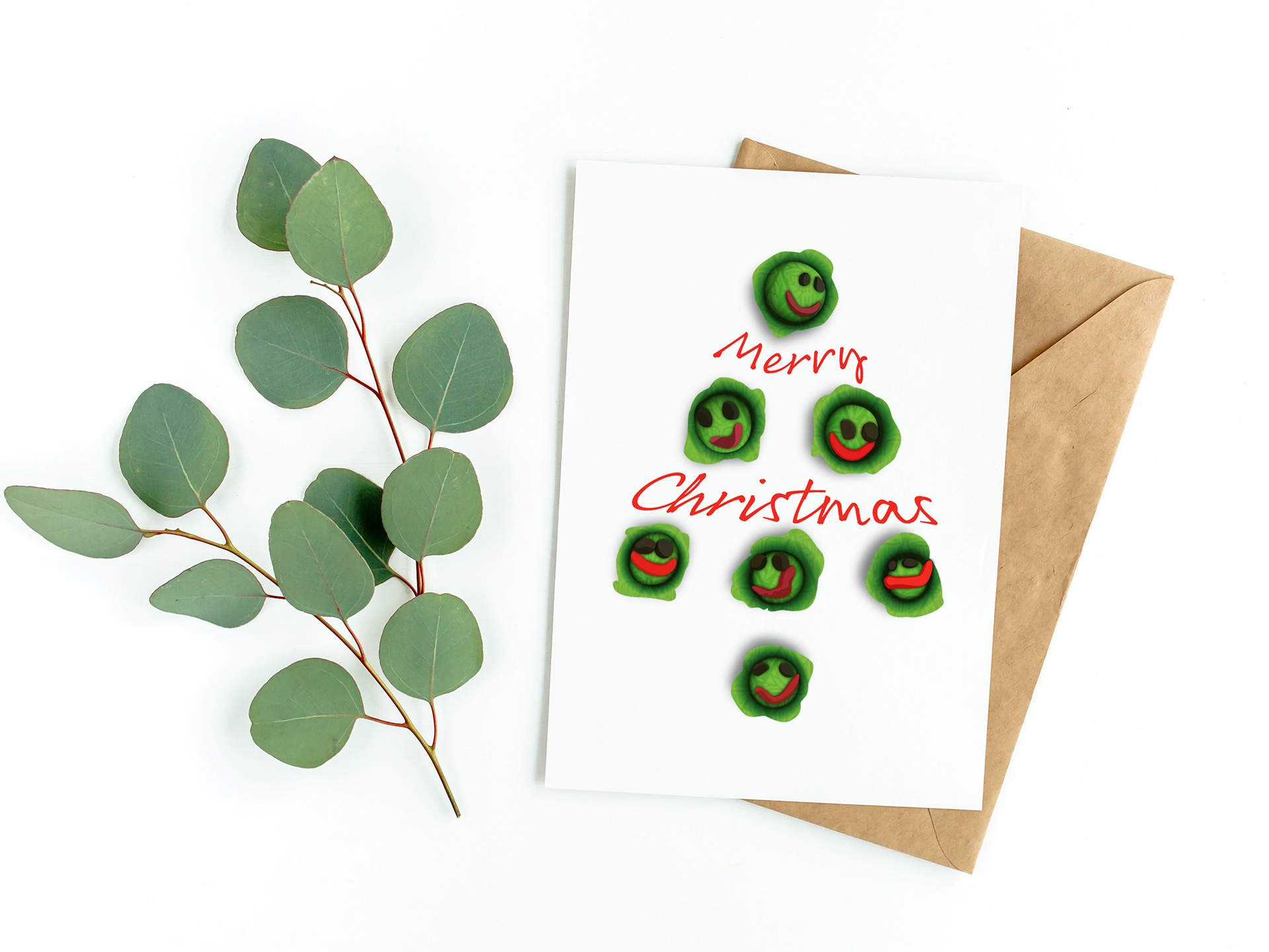 Fun sprout in Christmas tree formation card