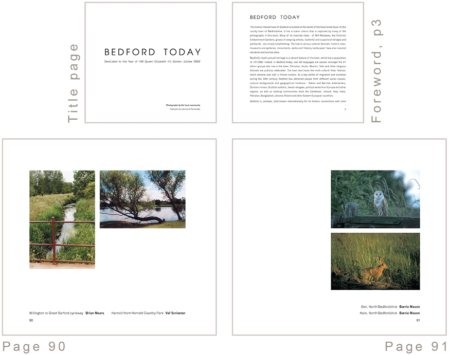 Book title page, foreword, page 90 and 91