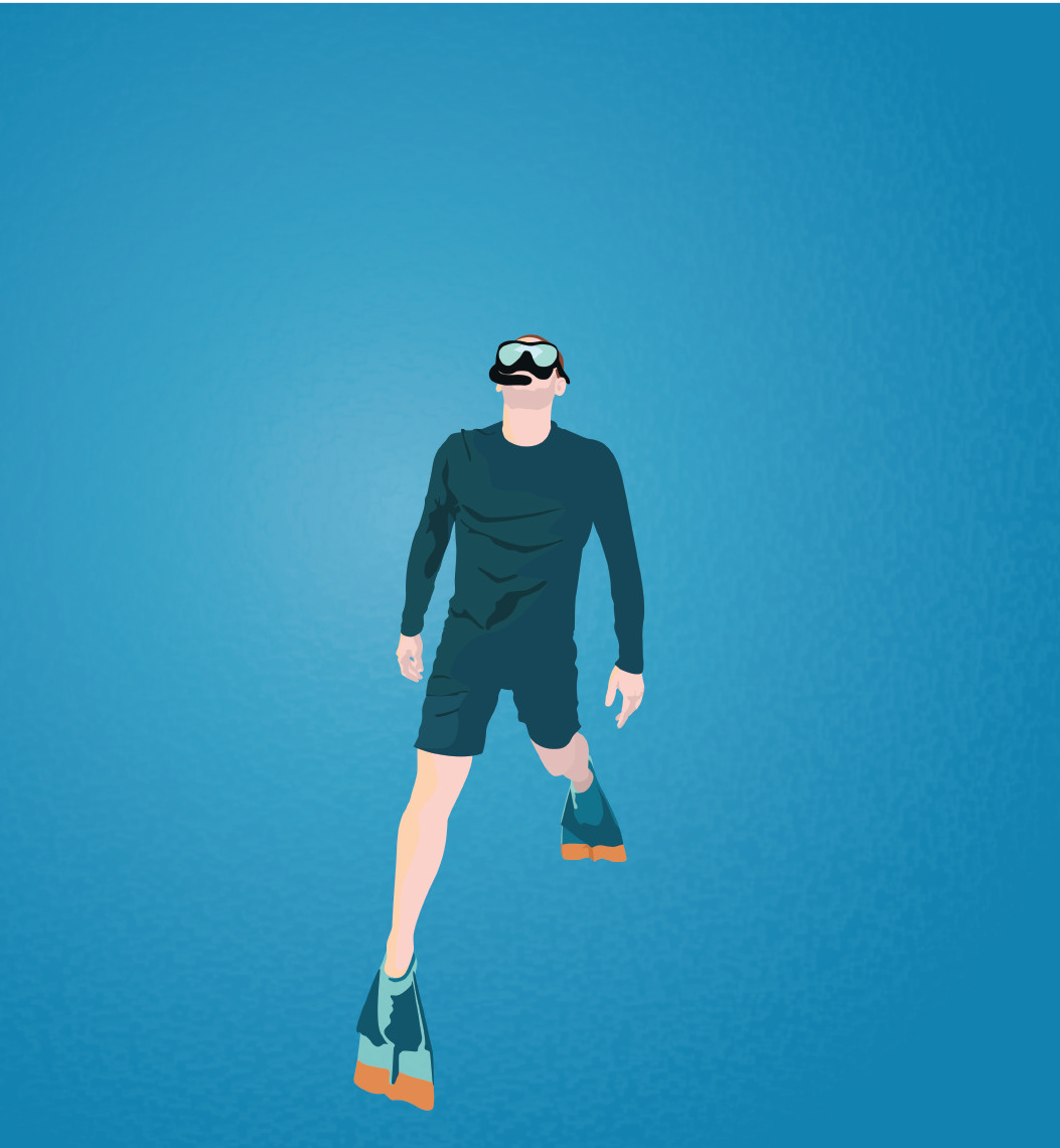 diver, adobe illustrator