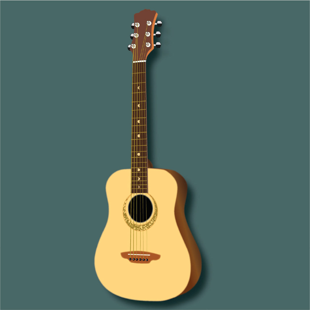 detailed guitar, adobe illustrator