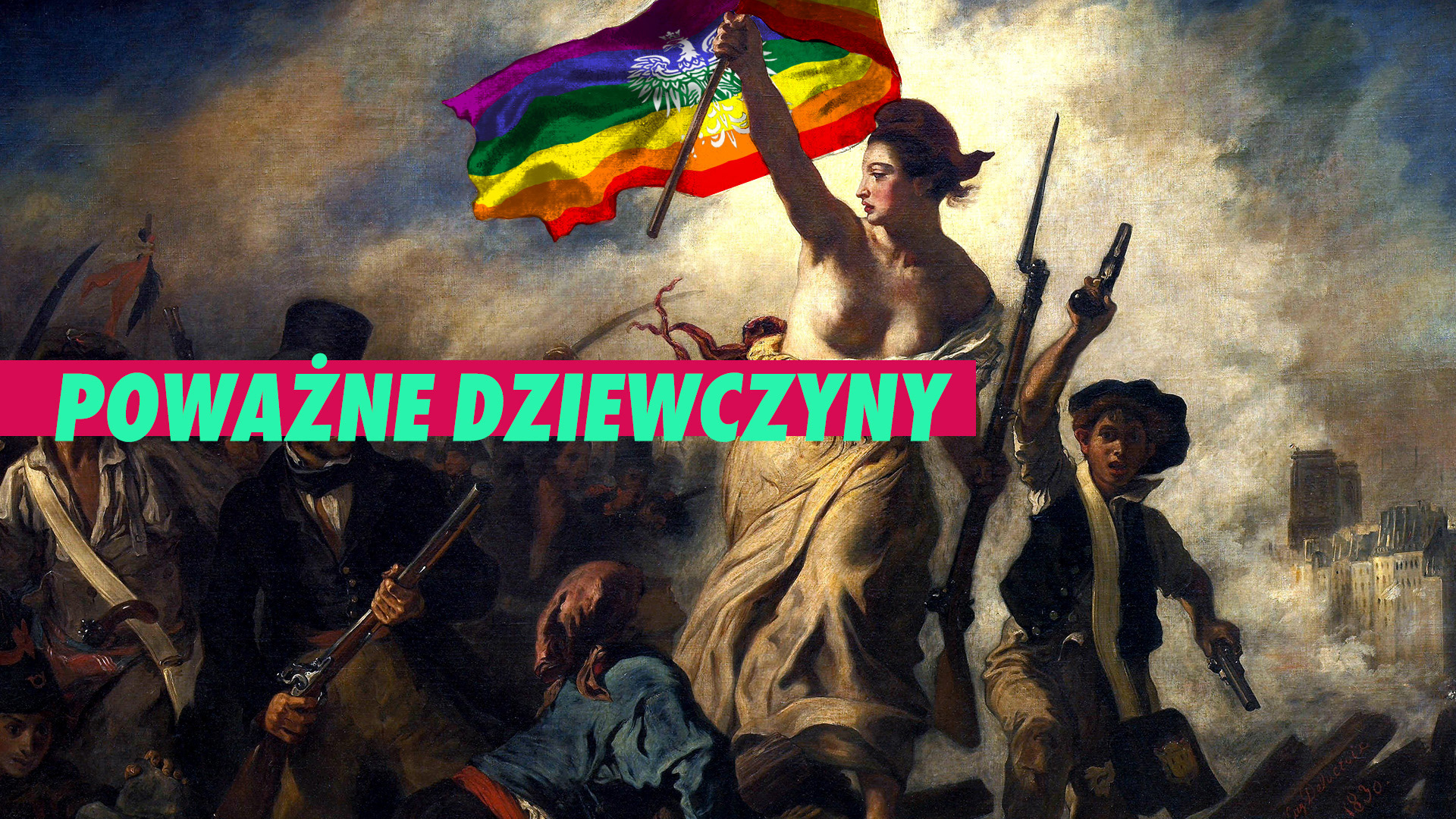 queer remix of Delacroix' 'Liberty Leading the People' painting