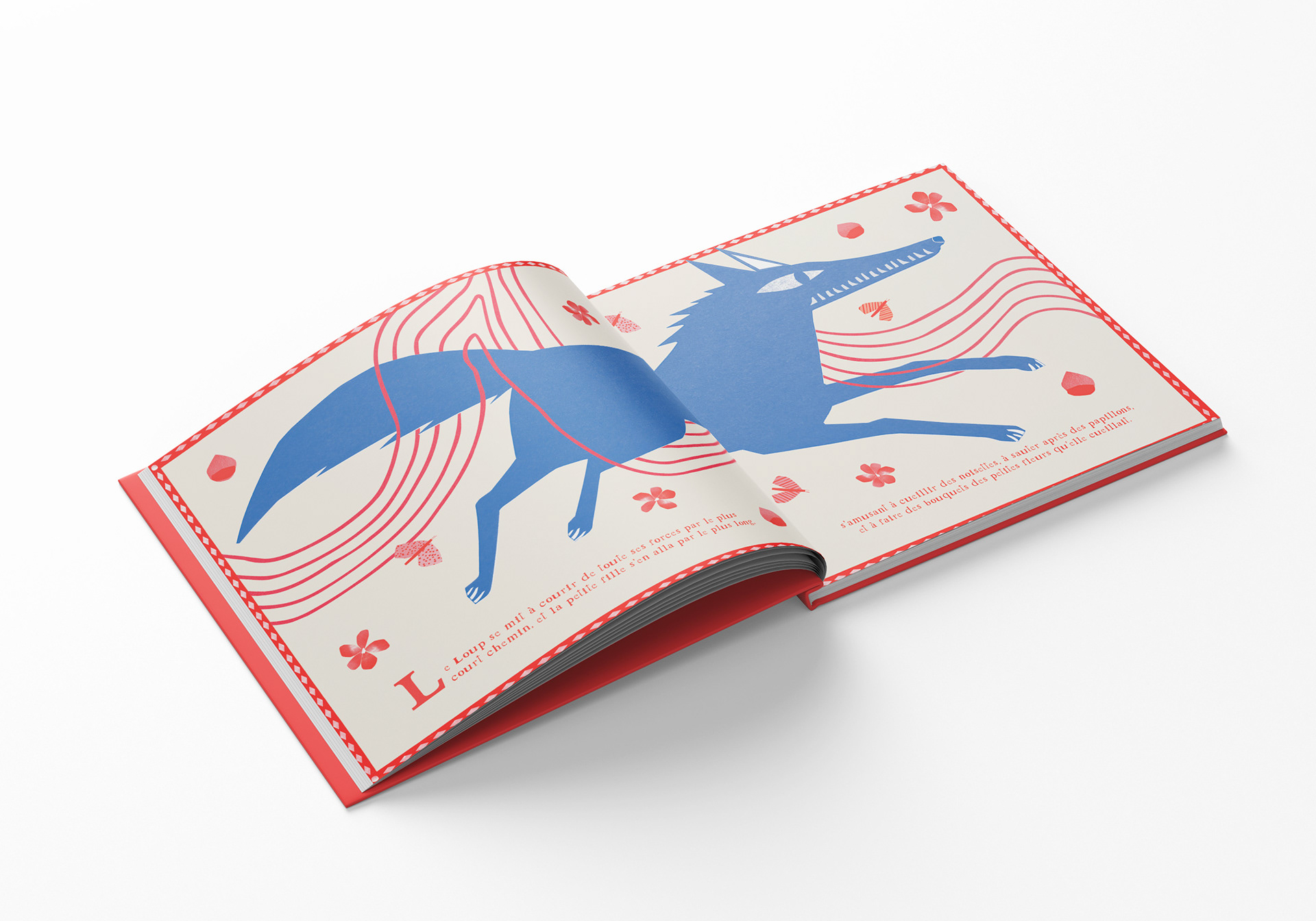 illustration conte petit chaperon rouge loup