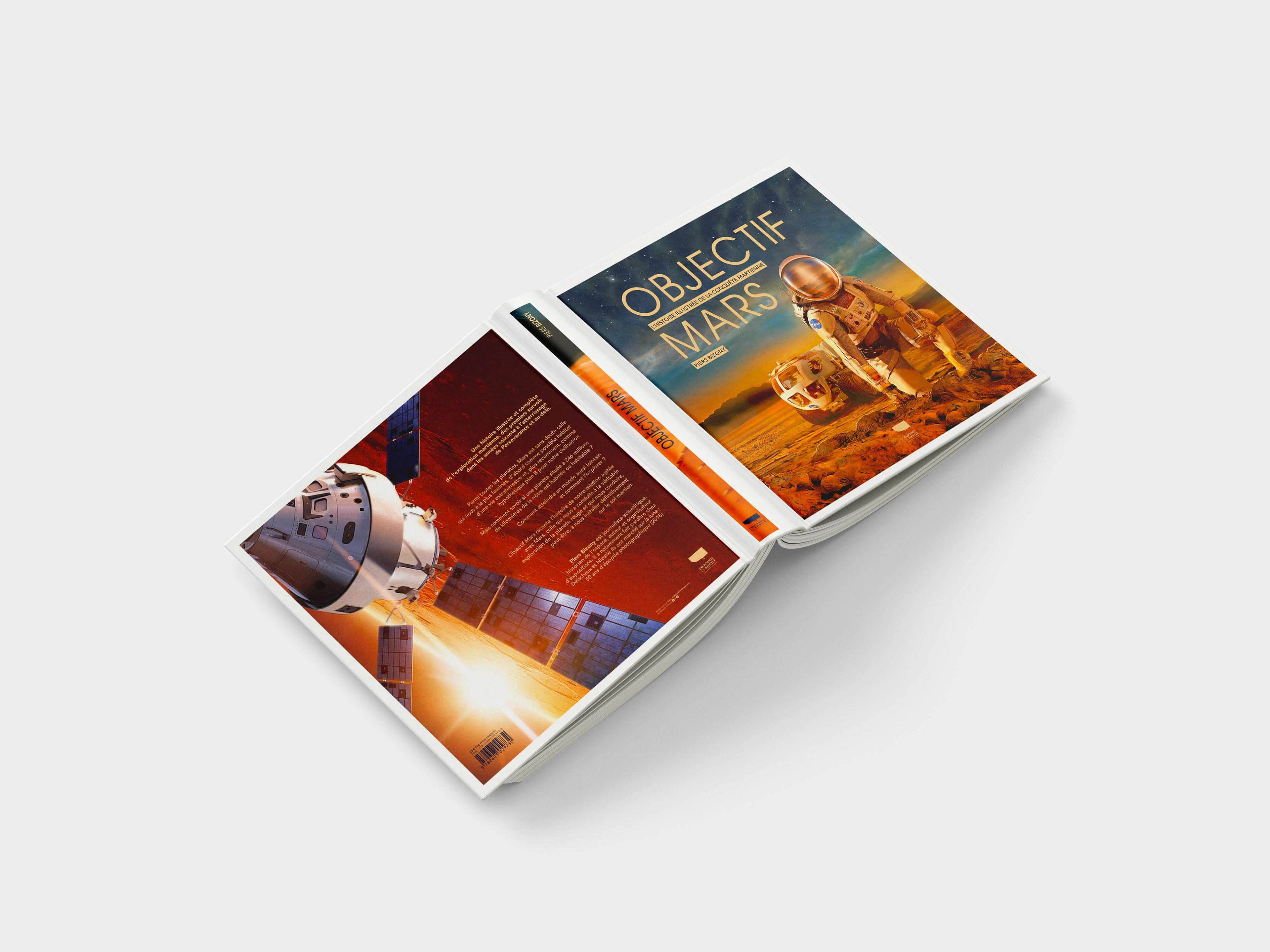 Direction artistique et design éditorial d’un ouvrage illustré sur l’exploration spatiale. Art direction and editorial design for an illustrated publication about space exploration