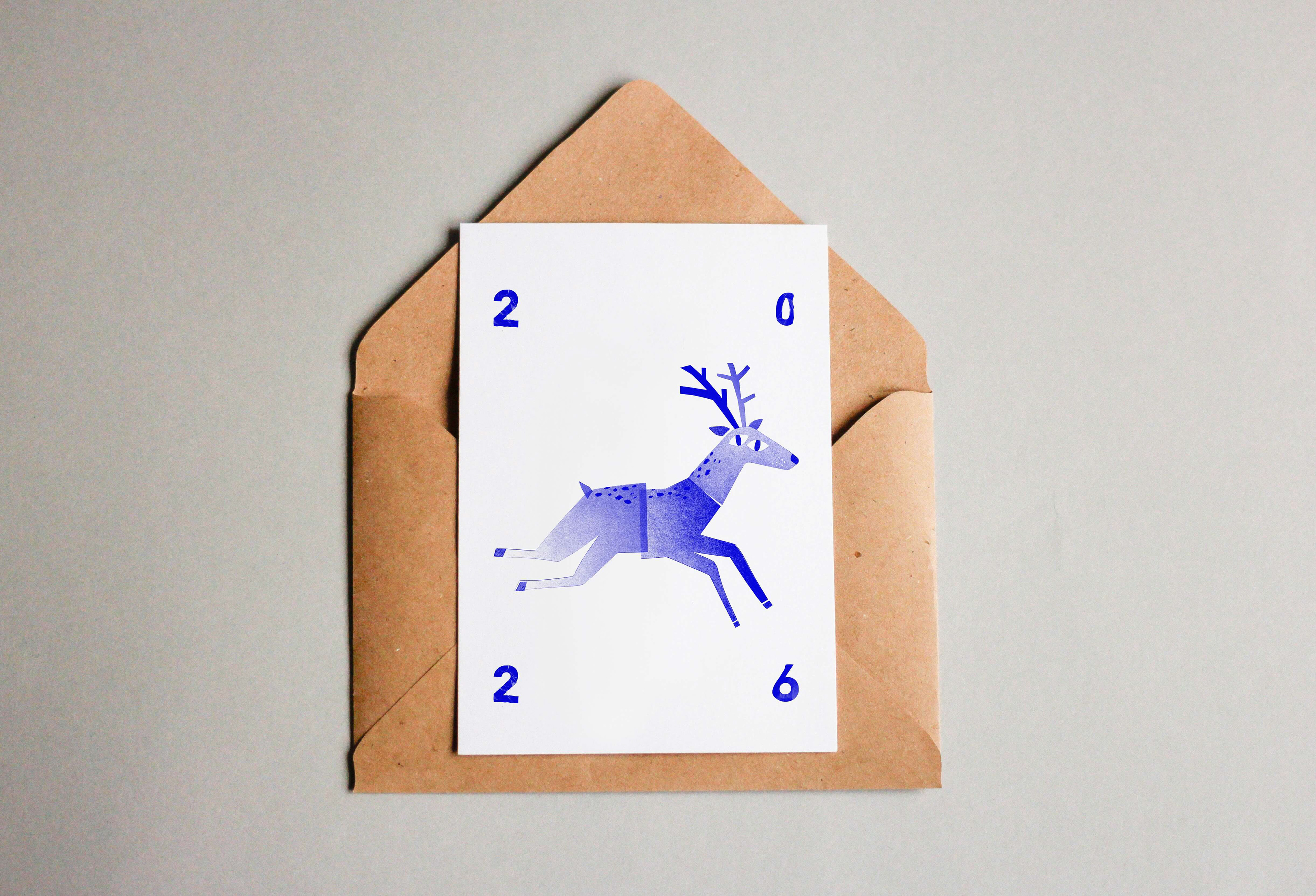 Illustration en papier découpé pour carte de vœux 2026