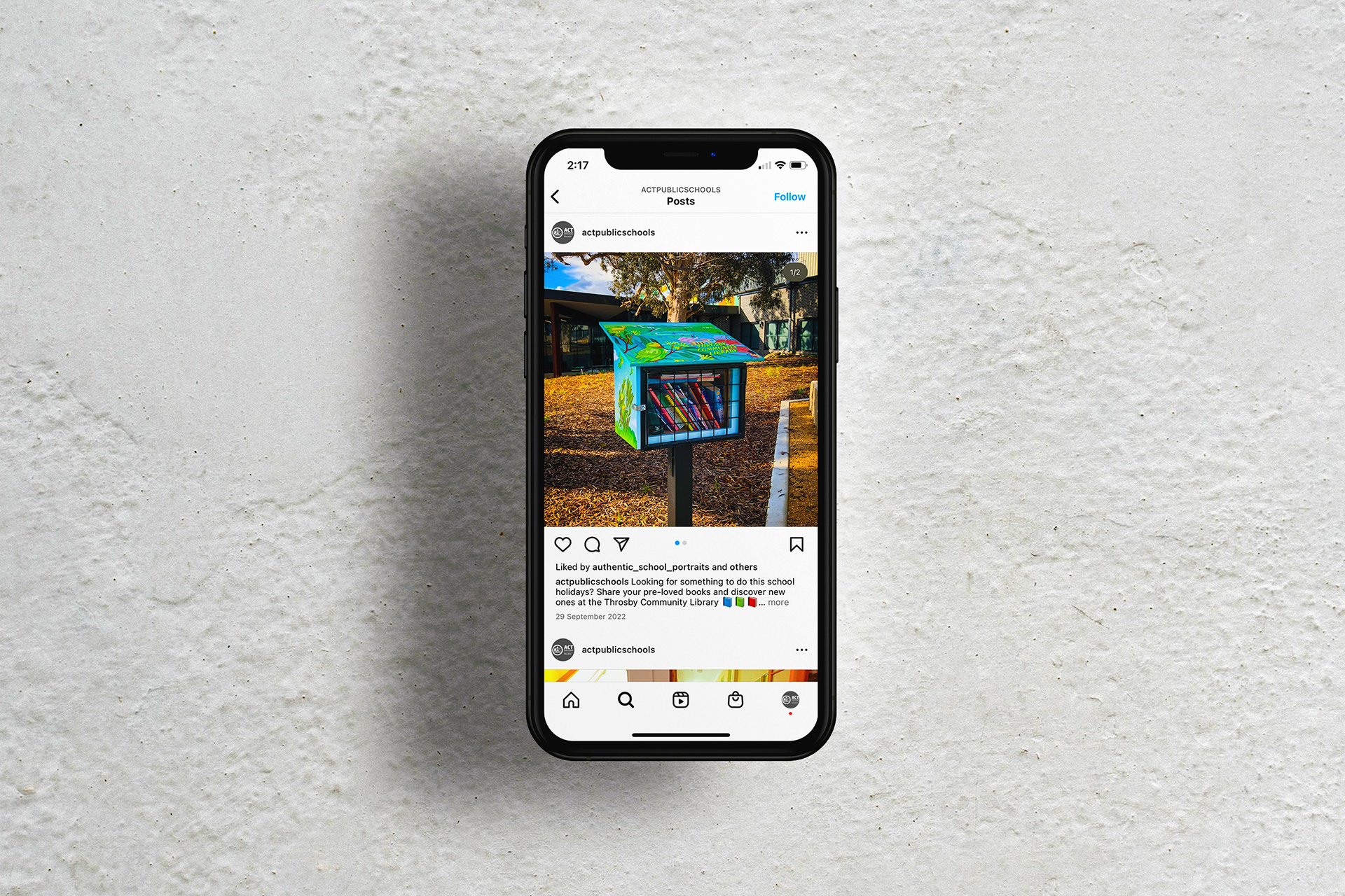 A social post about the Throsby Community Library located at Throsby School