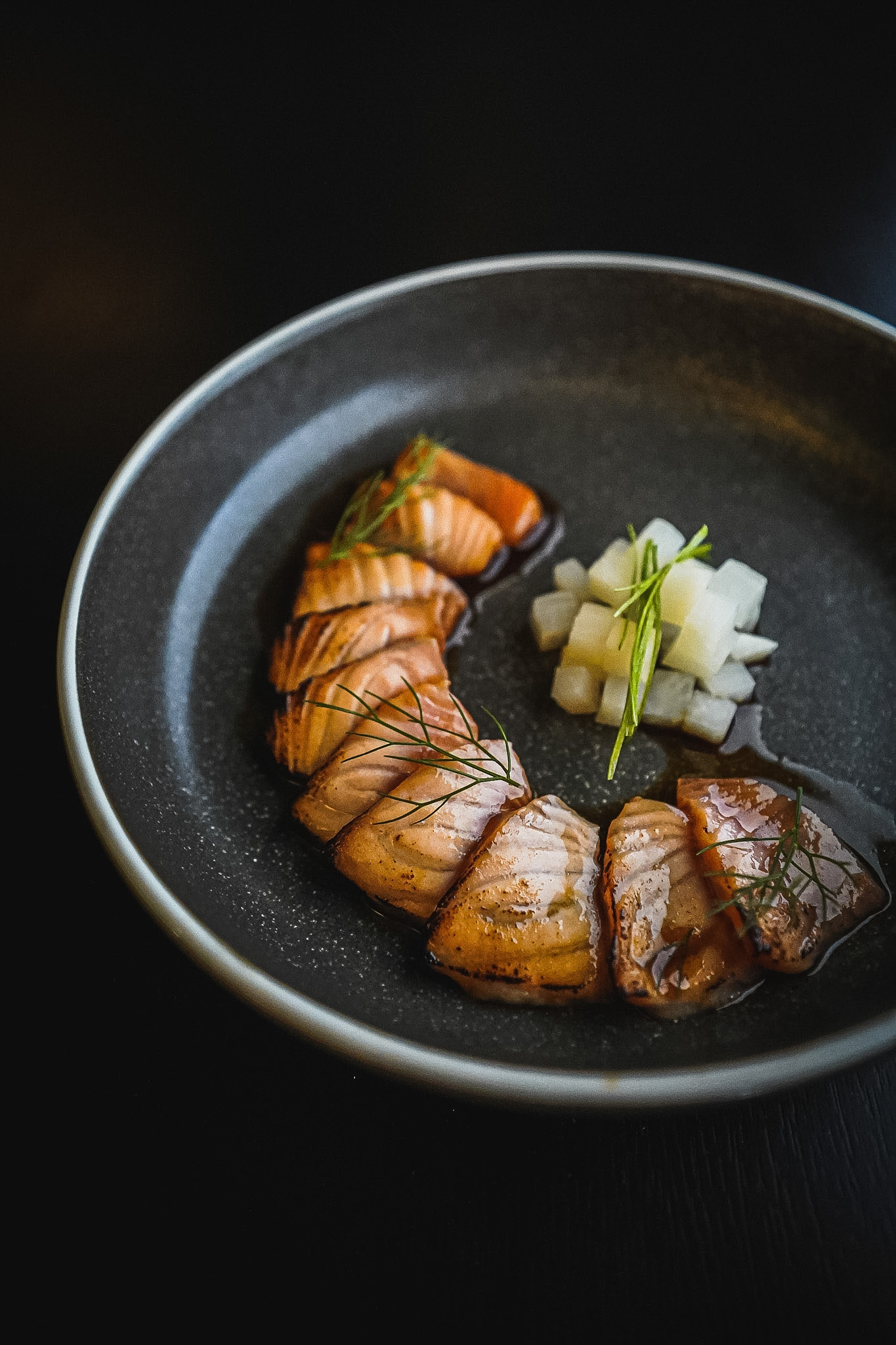 A beautiful photo of salmon sashimi