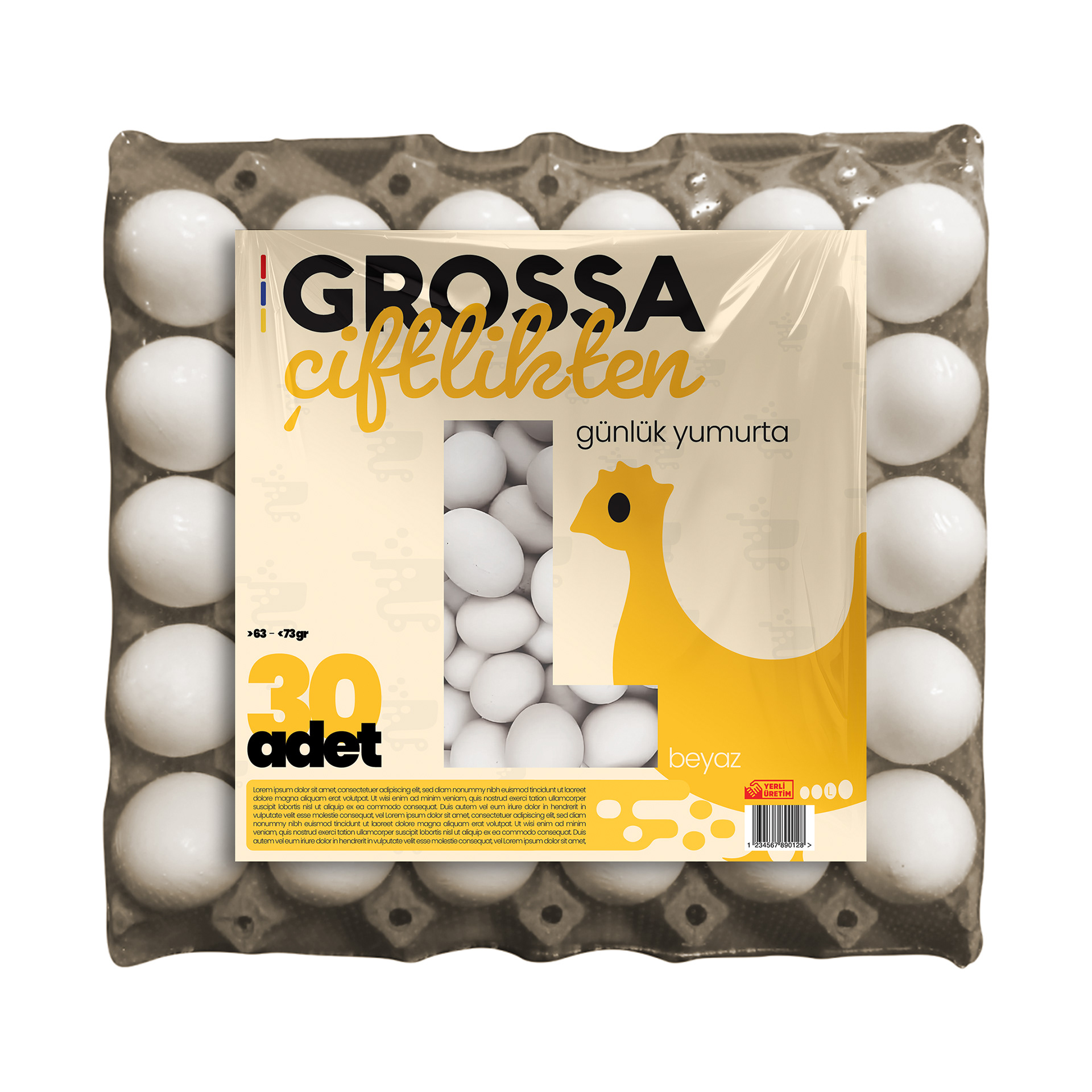 IN-HOUSE BRAND "GROSSA ÇİFTLİKTEN" (MEANING "FROM THE FARM OF GROSSA") EGG BOX DESIGN, 2024