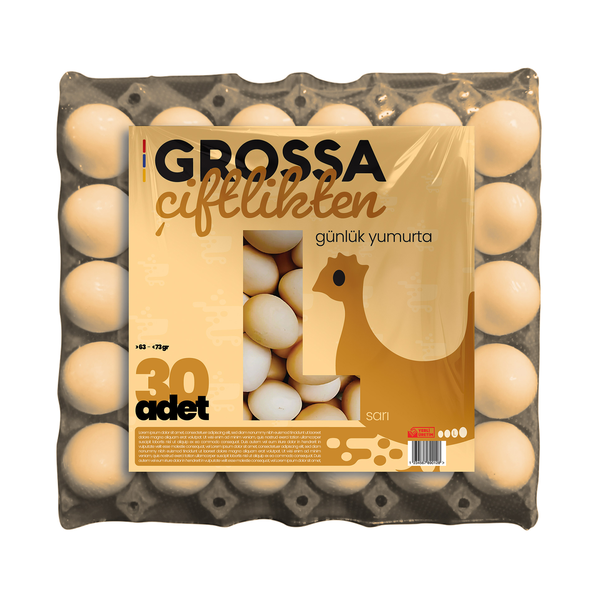 IN-HOUSE BRAND "GROSSA ÇİFTLİKTEN" (MEANING "FROM THE FARM OF GROSSA") EGG BOX DESIGN, 2024