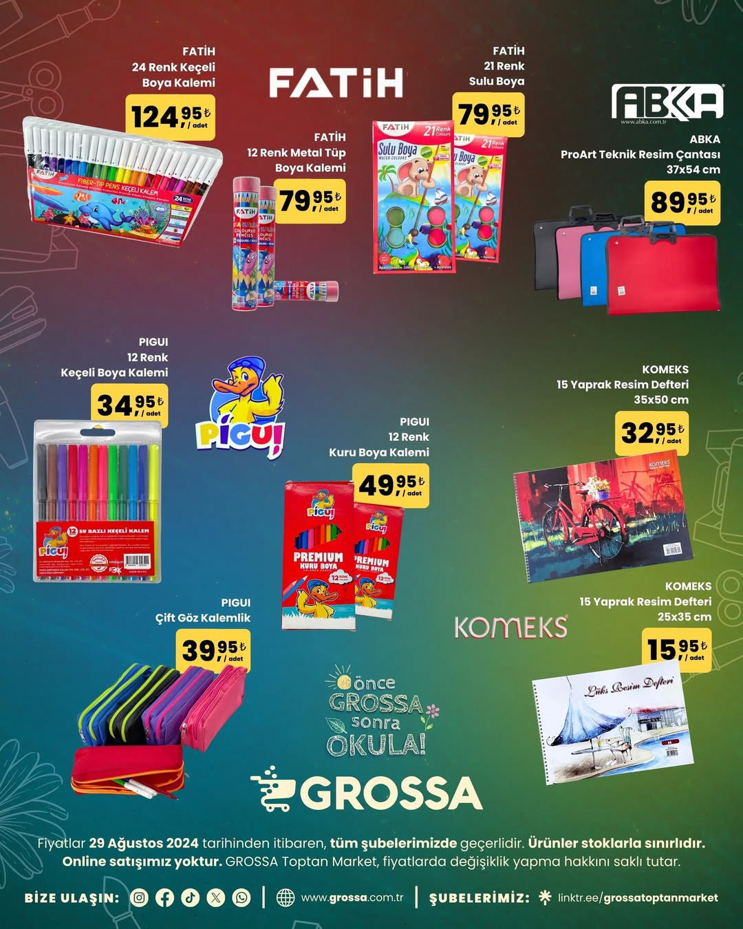 "BACK TO SCHOOL" PRODUCT CATALOGUE SOCIAL MEDIA POST DESIGN, 2024