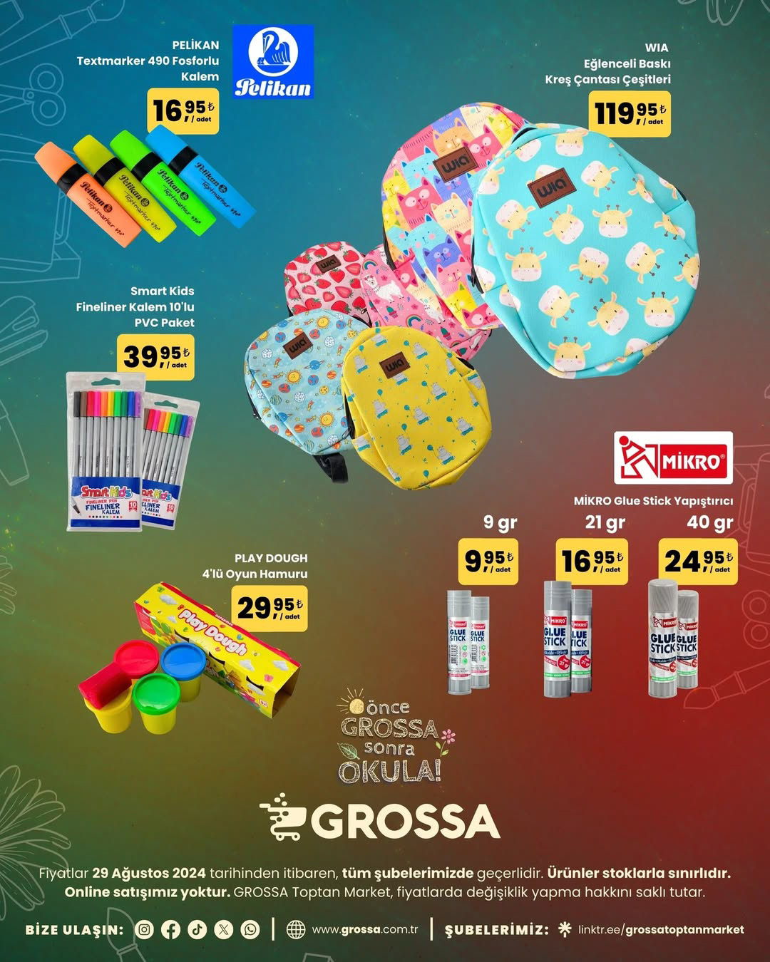 "BACK TO SCHOOL" PRODUCT CATALOGUE SOCIAL MEDIA POST DESIGN, 2024
