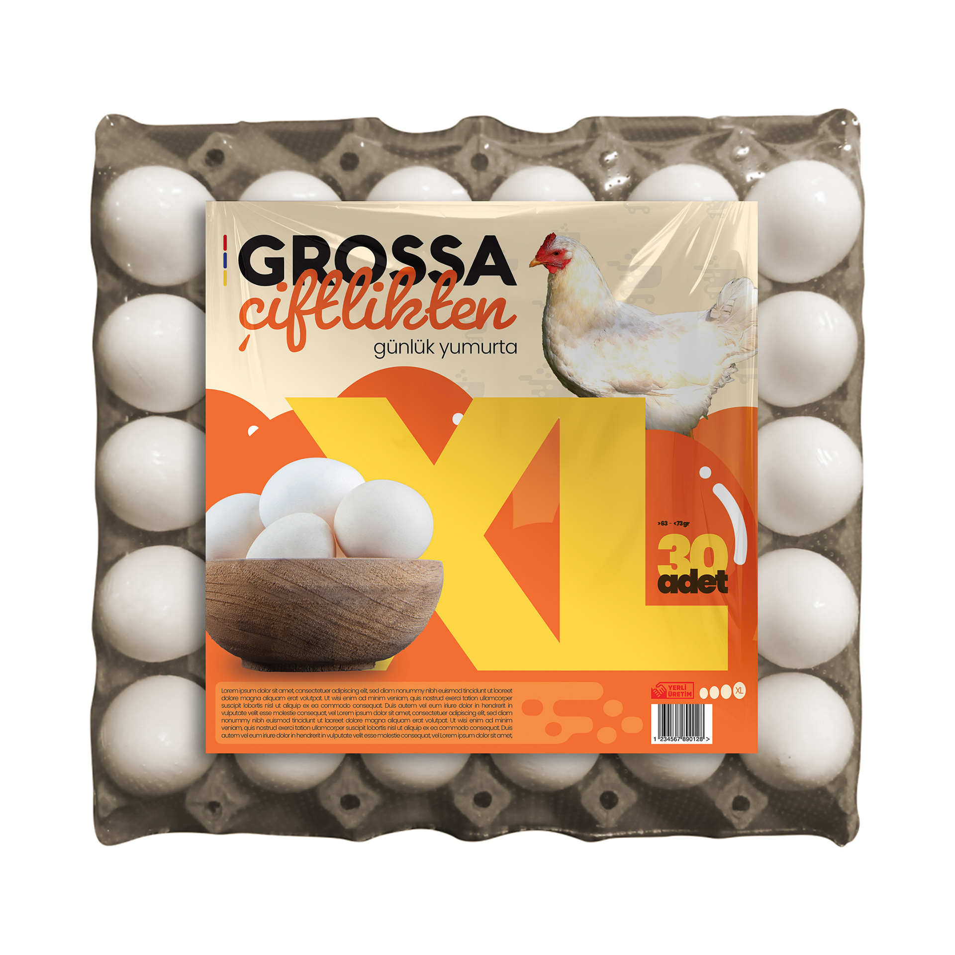 IN-HOUSE BRAND "GROSSA ÇİFTLİKTEN" (MEANING "FROM THE FARM OF GROSSA") EGG BOX DESIGN, 2024