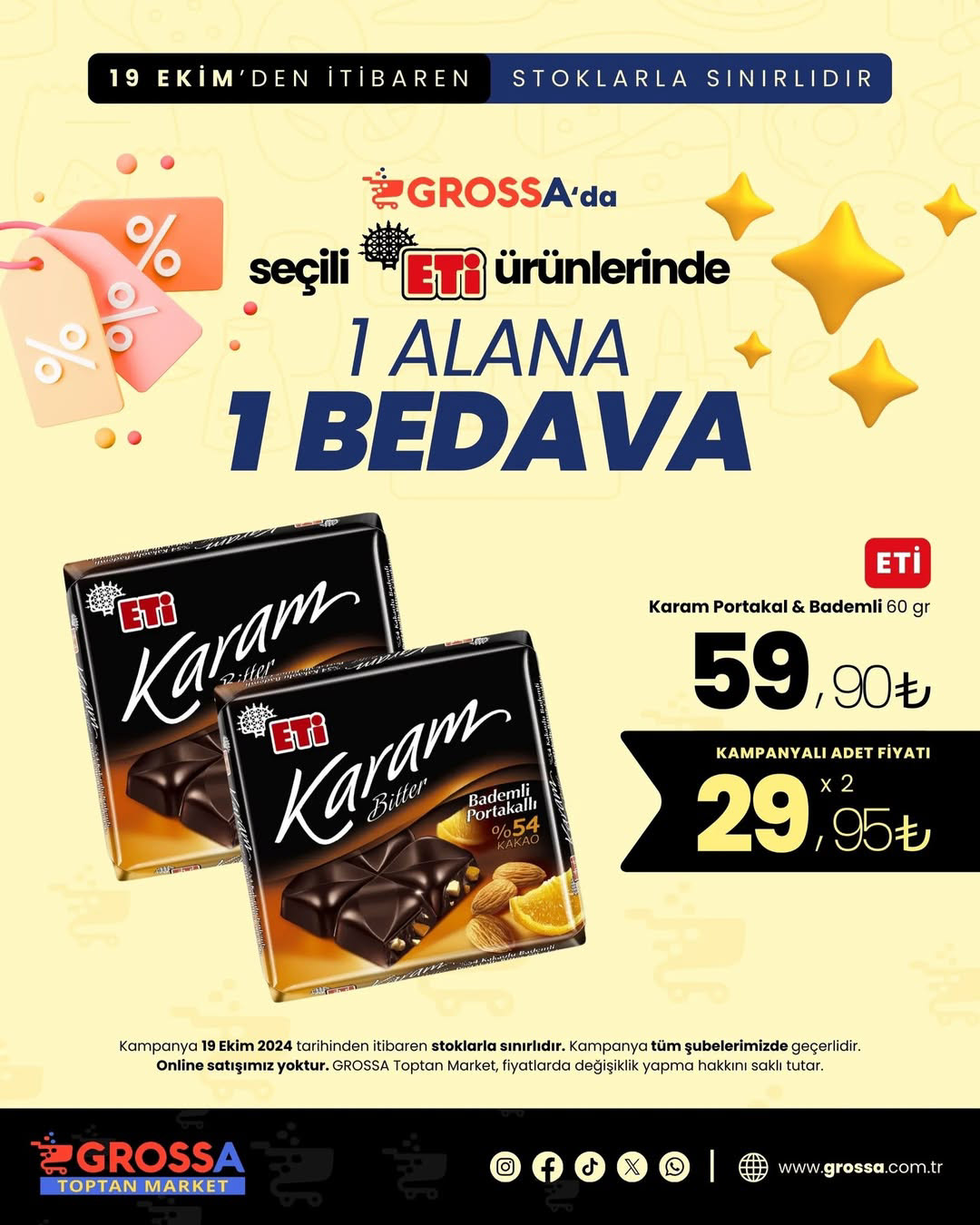 "BUY 1, GET 2 FOR SELECT ETİ PRODUCTS" AD CAMPAIGN SALE POST DESIGN FOR SOCIAL MEDIA, 2024