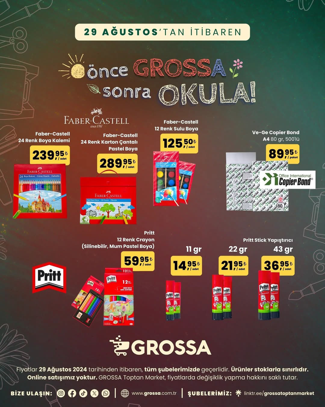 "BACK TO SCHOOL" PRODUCT CATALOGUE SOCIAL MEDIA POST DESIGN, 2024