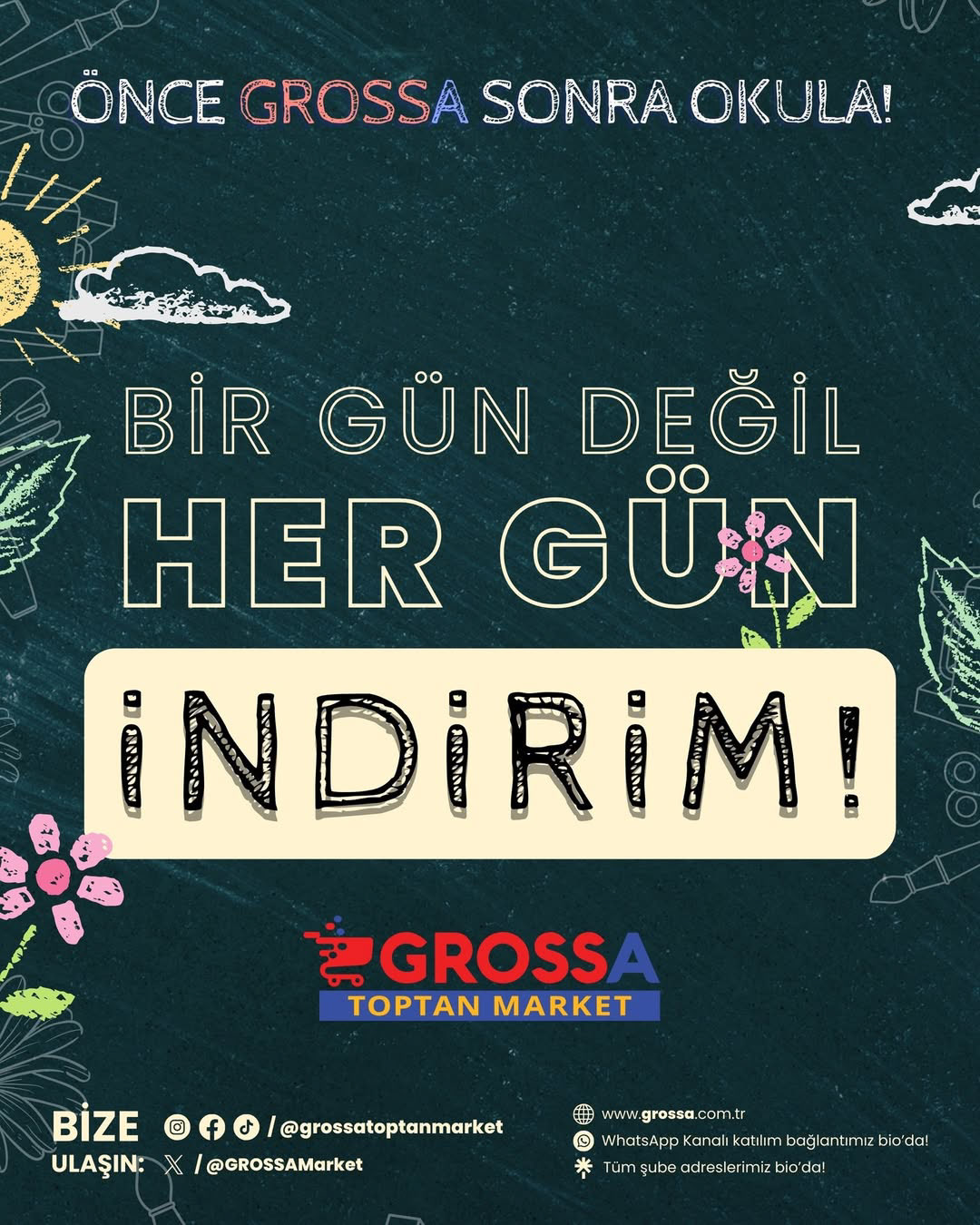 "ÖNCE GROSSA SONRA OKULA!" (BACK TO SCHOOL) AD CAMPAIGN DIGITAL POSTER DESIGN, 2024