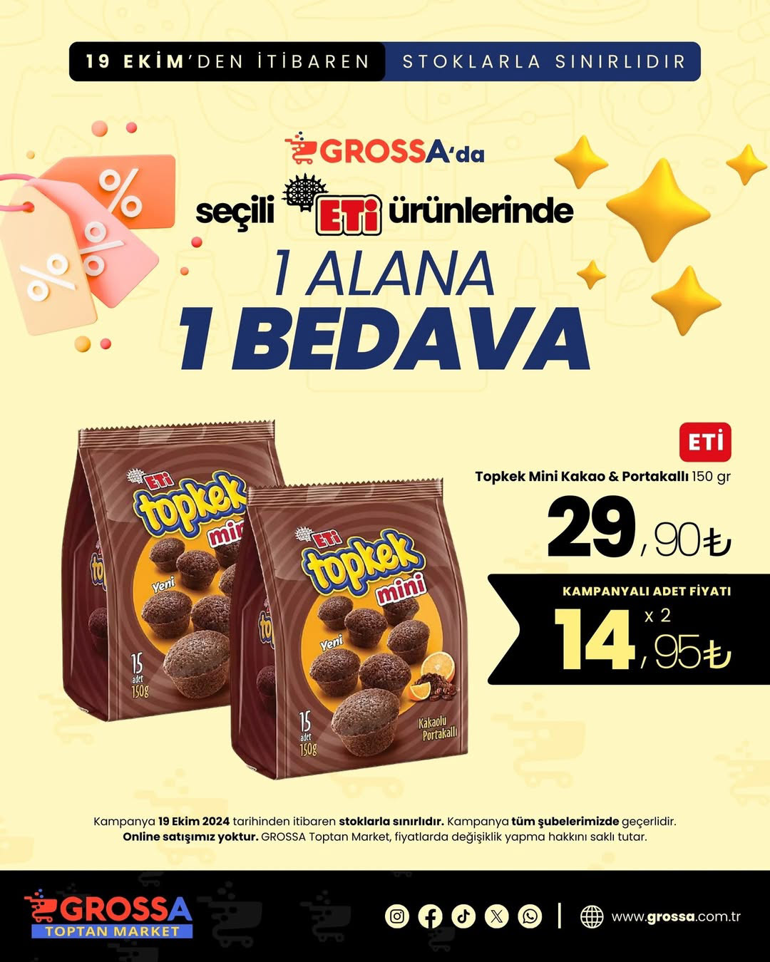 "BUY 1, GET 2 FOR SELECT ETİ PRODUCTS" AD CAMPAIGN SALE POST DESIGN FOR SOCIAL MEDIA, 2024
