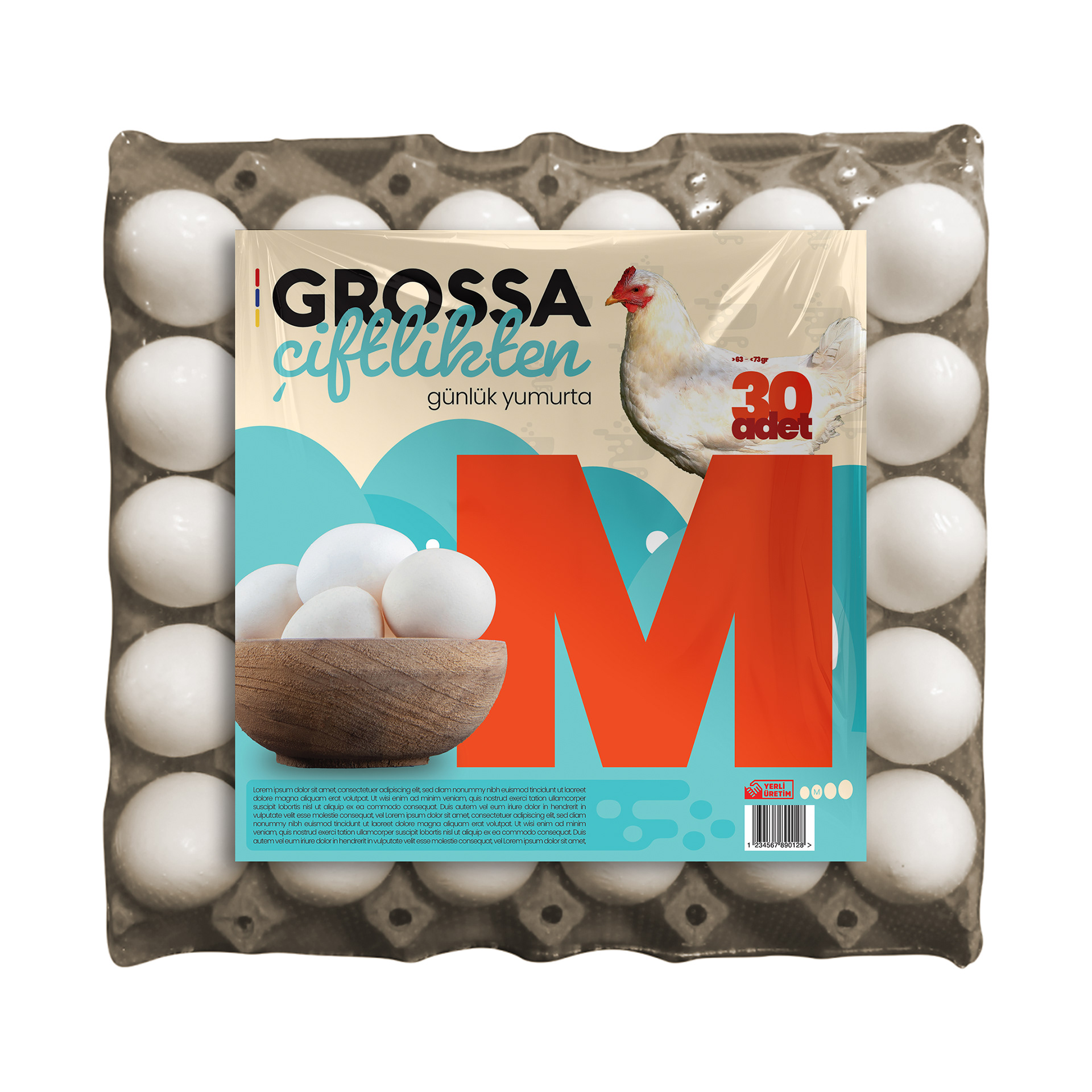 IN-HOUSE BRAND "GROSSA ÇİFTLİKTEN" (MEANING "FROM THE FARM OF GROSSA") EGG BOX DESIGN, 2024