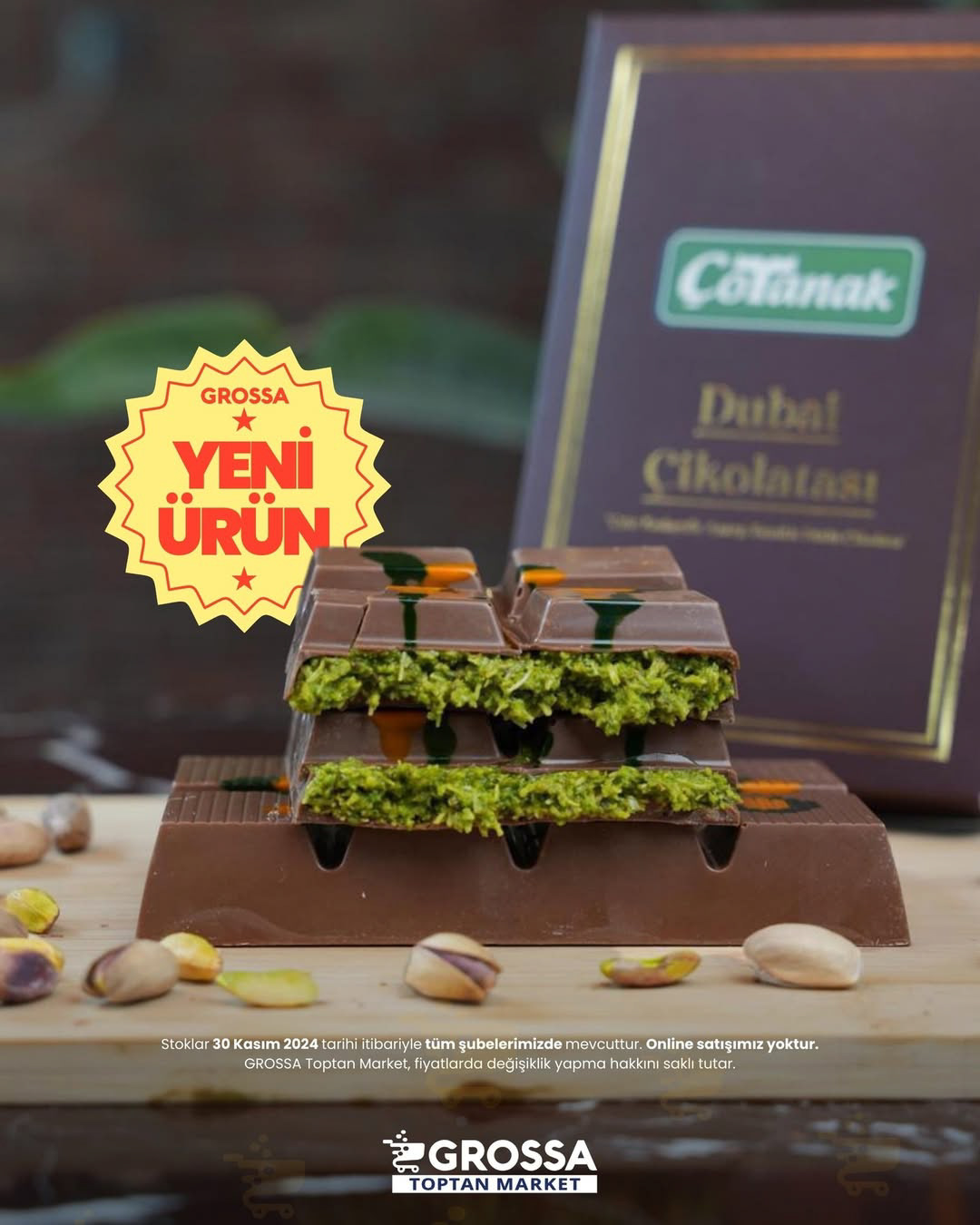 "NEW PRODUCT!" AD CAMPAIGN FOR "ÇOTANAK DUBAI CHOCOLATES" PRODUCT PHOTOGRAPHY & POST DESIGN, 2024